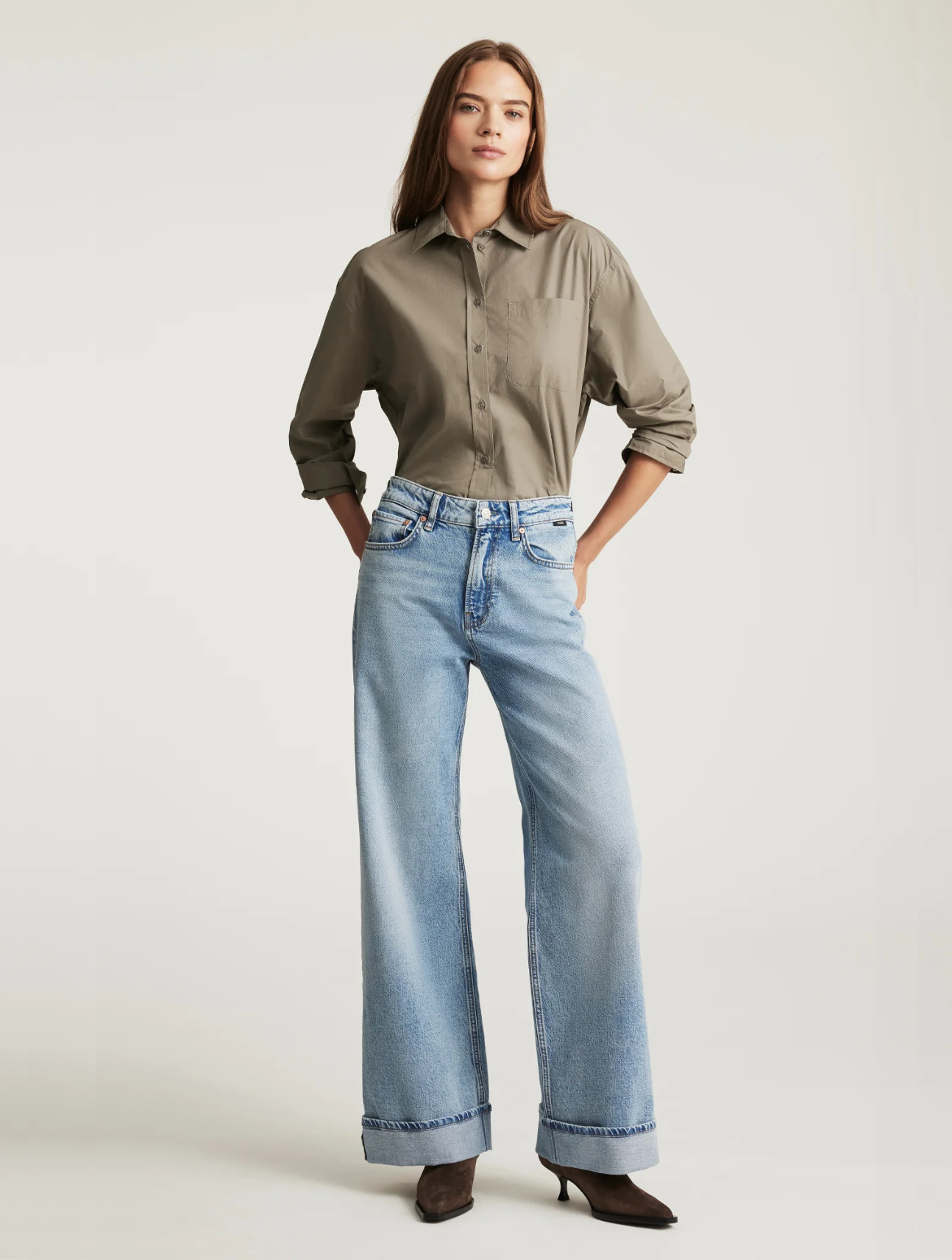 Florida Cuffed Wide Leg Jeans
