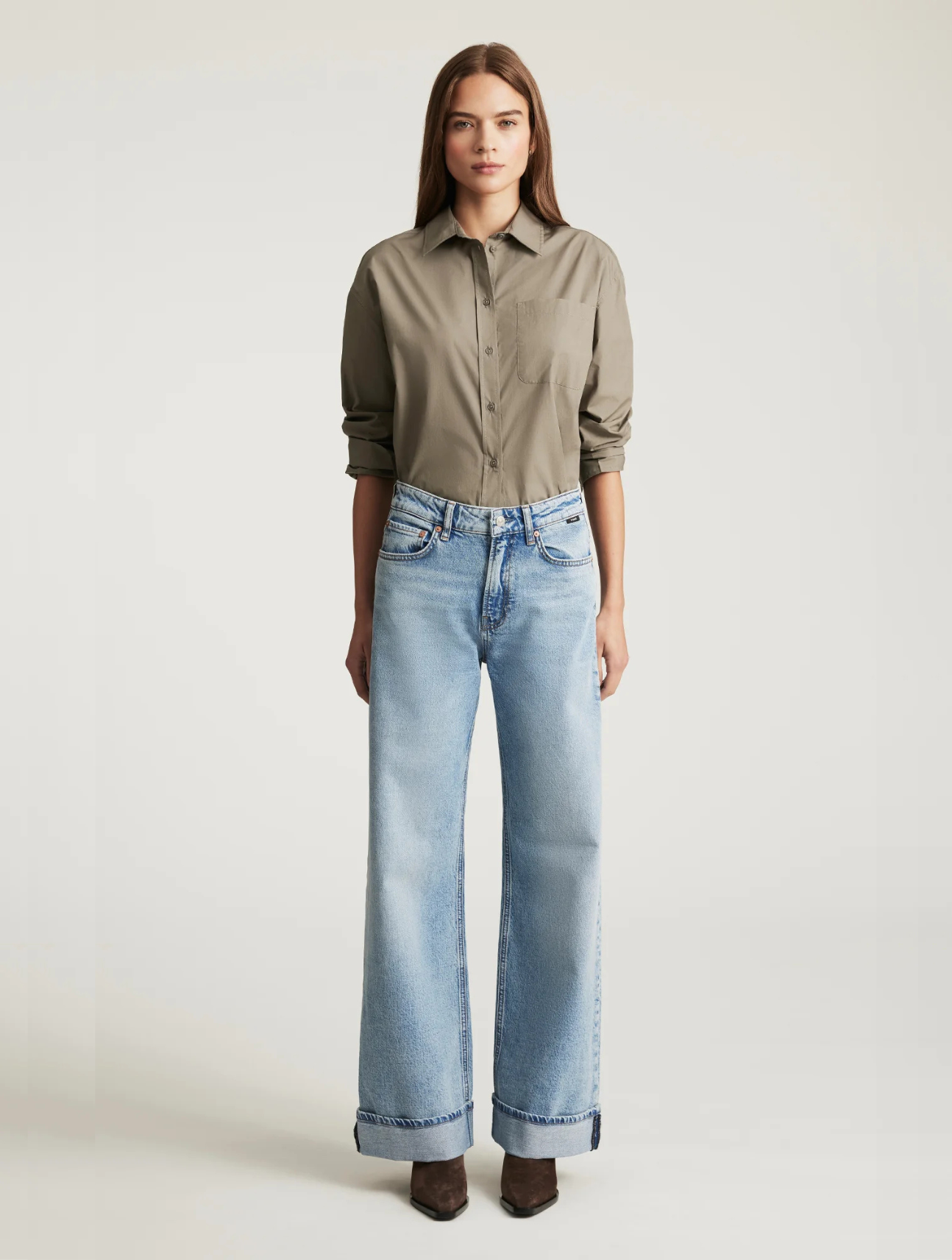Florida Cuffed Wide Leg Jeans