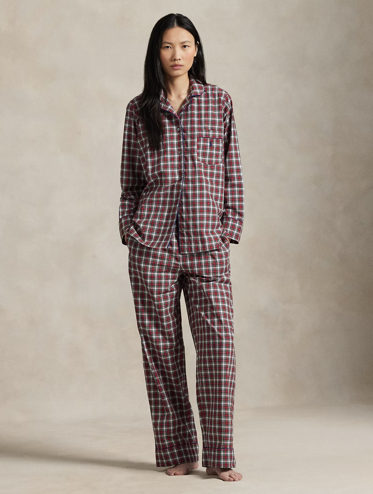 Madison Striped Poplin Pajama Set