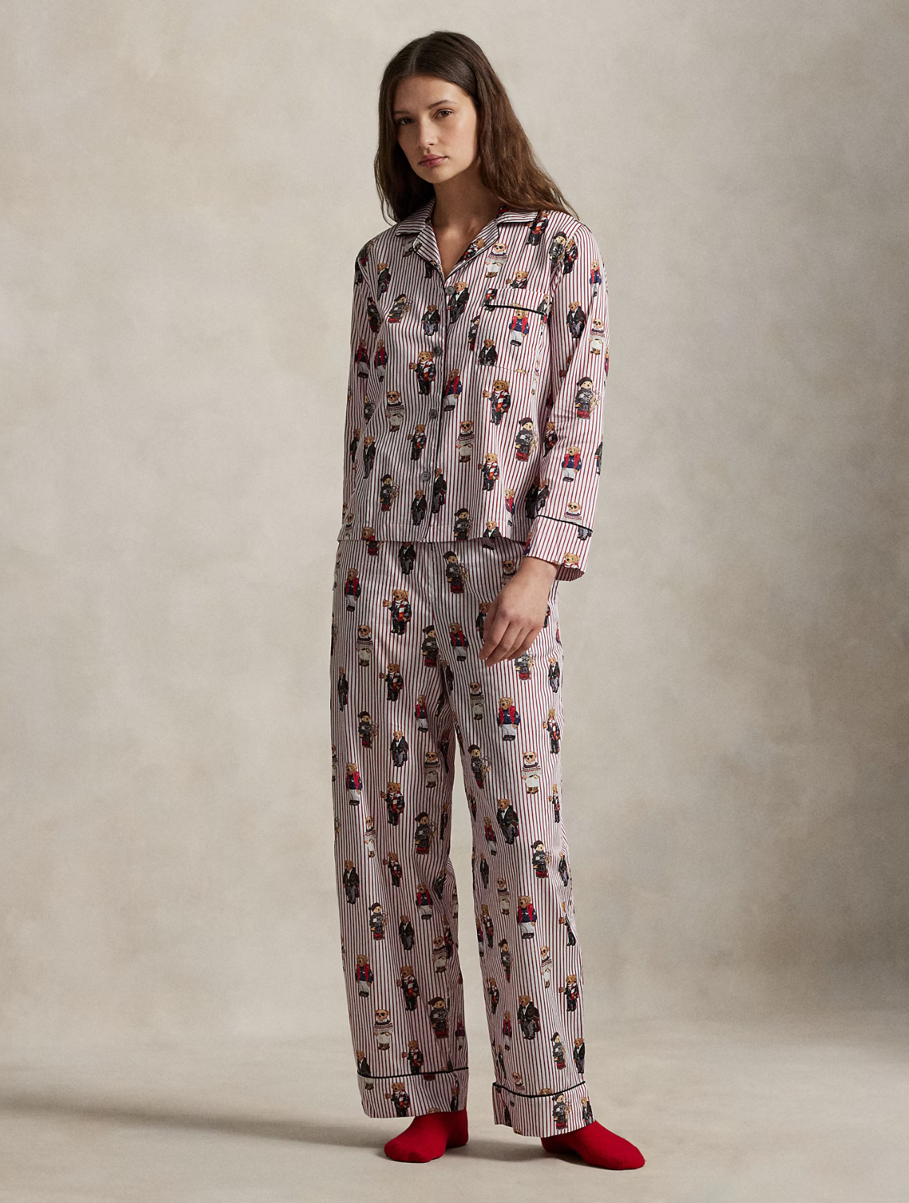 Polo Bear Cotton Sateen Pajama Set