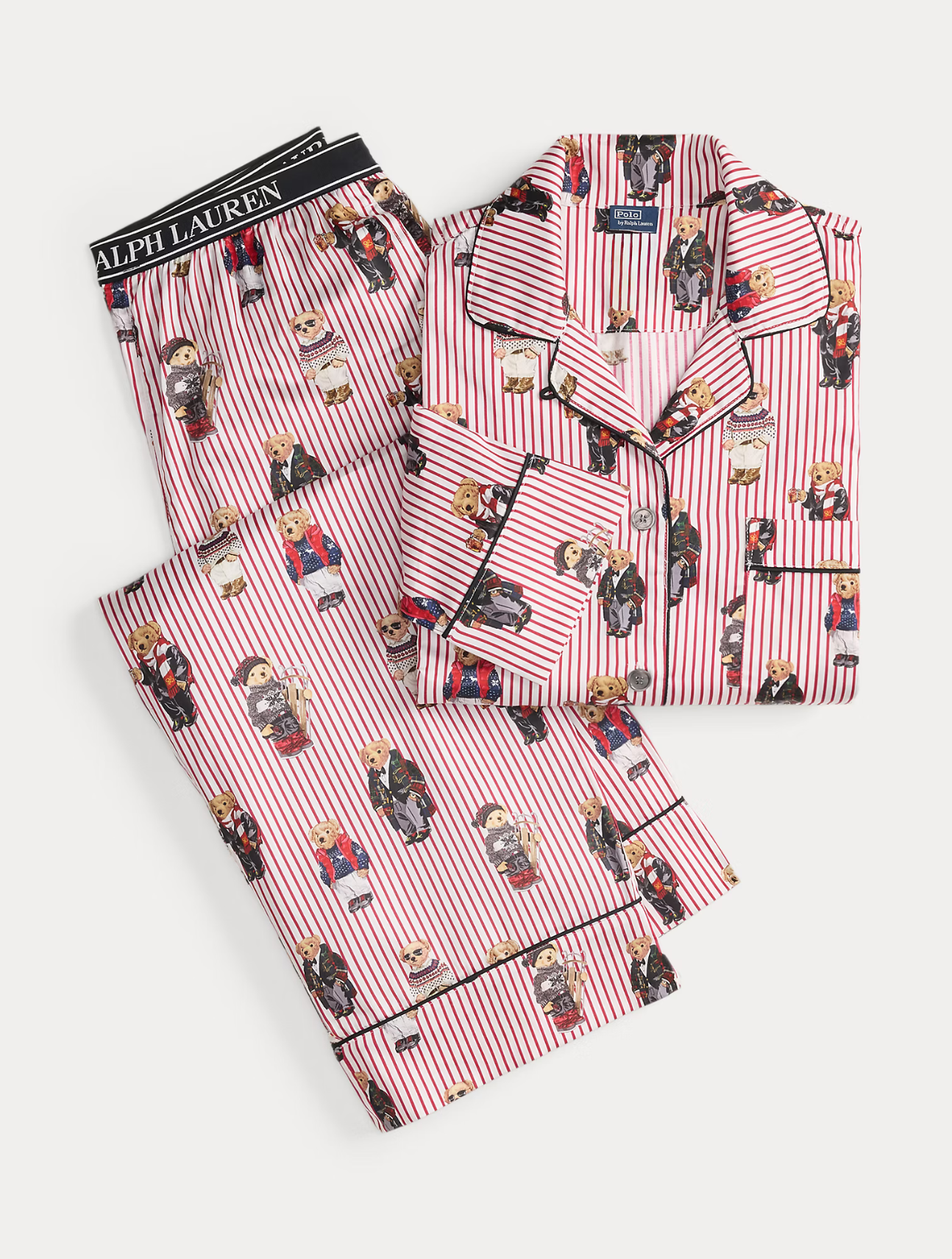 Polo Bear Cotton Sateen Pajama Set