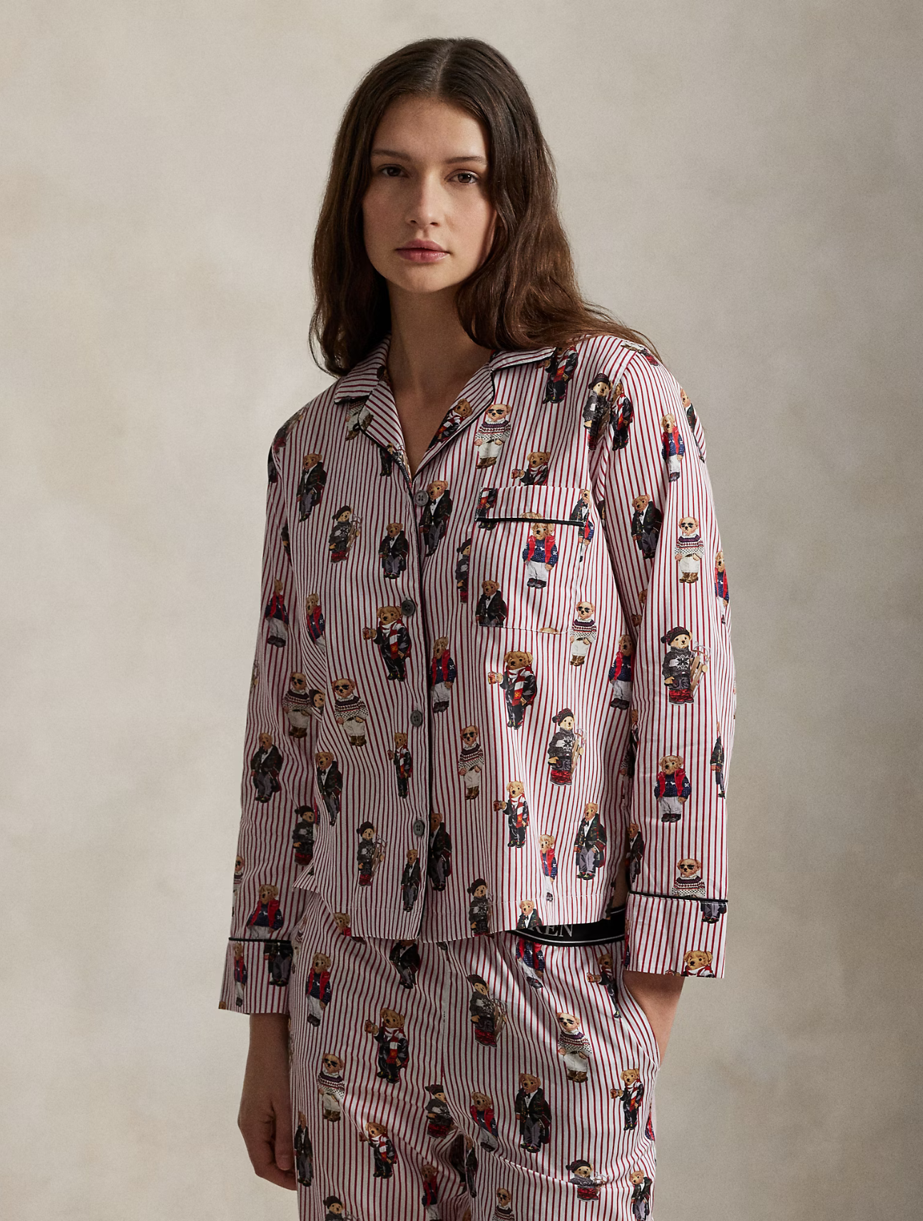 Polo Bear Cotton Sateen Pajama Set