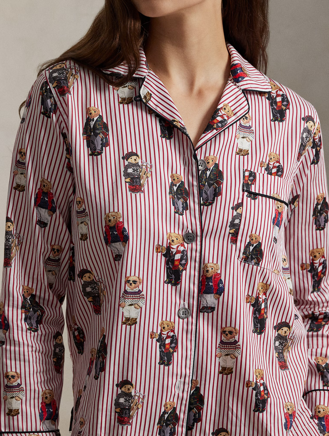 Polo Bear Cotton Sateen Pajama Set