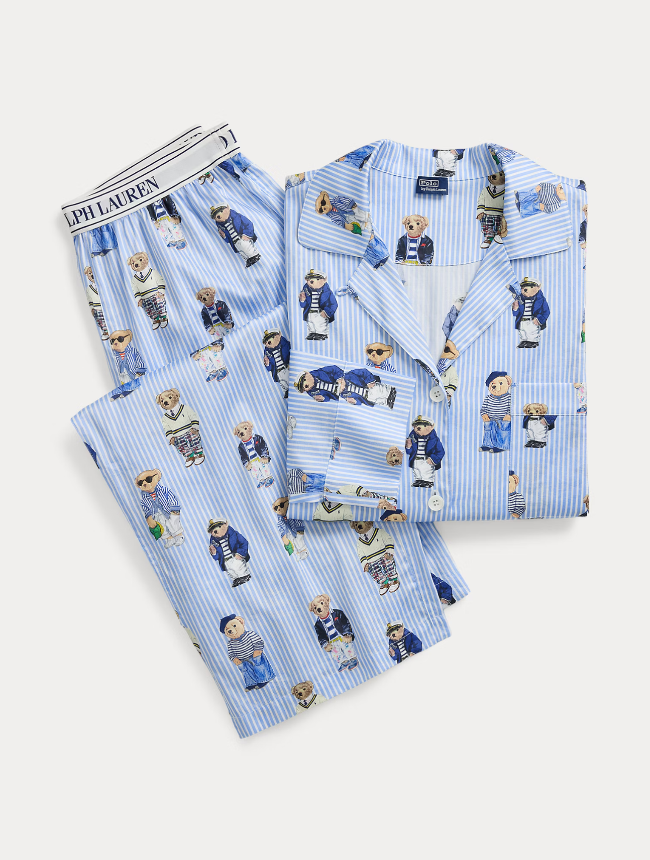Polo Bear Cotton Sateen Pajama Set
