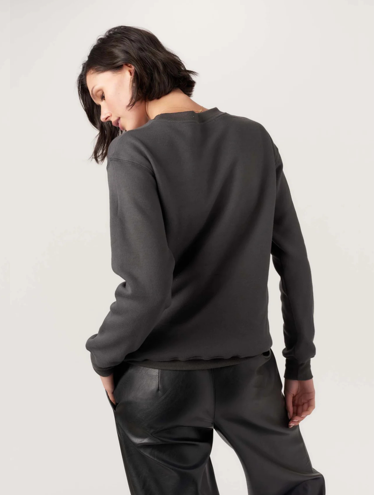 Flocked Football Washed Crew