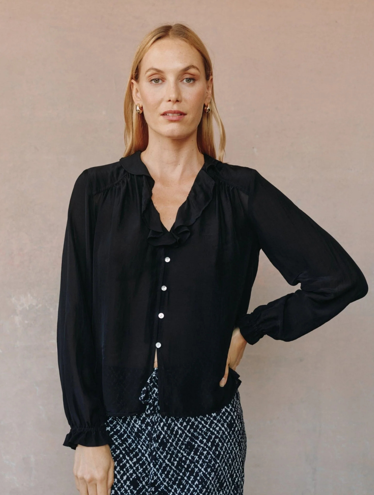 Raglan Ruffle Blouse
