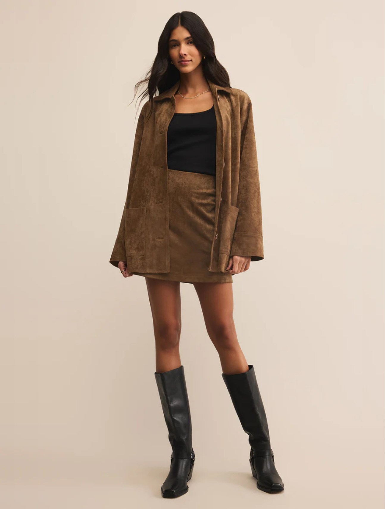 Ciera Faux Suede Mini Skirt