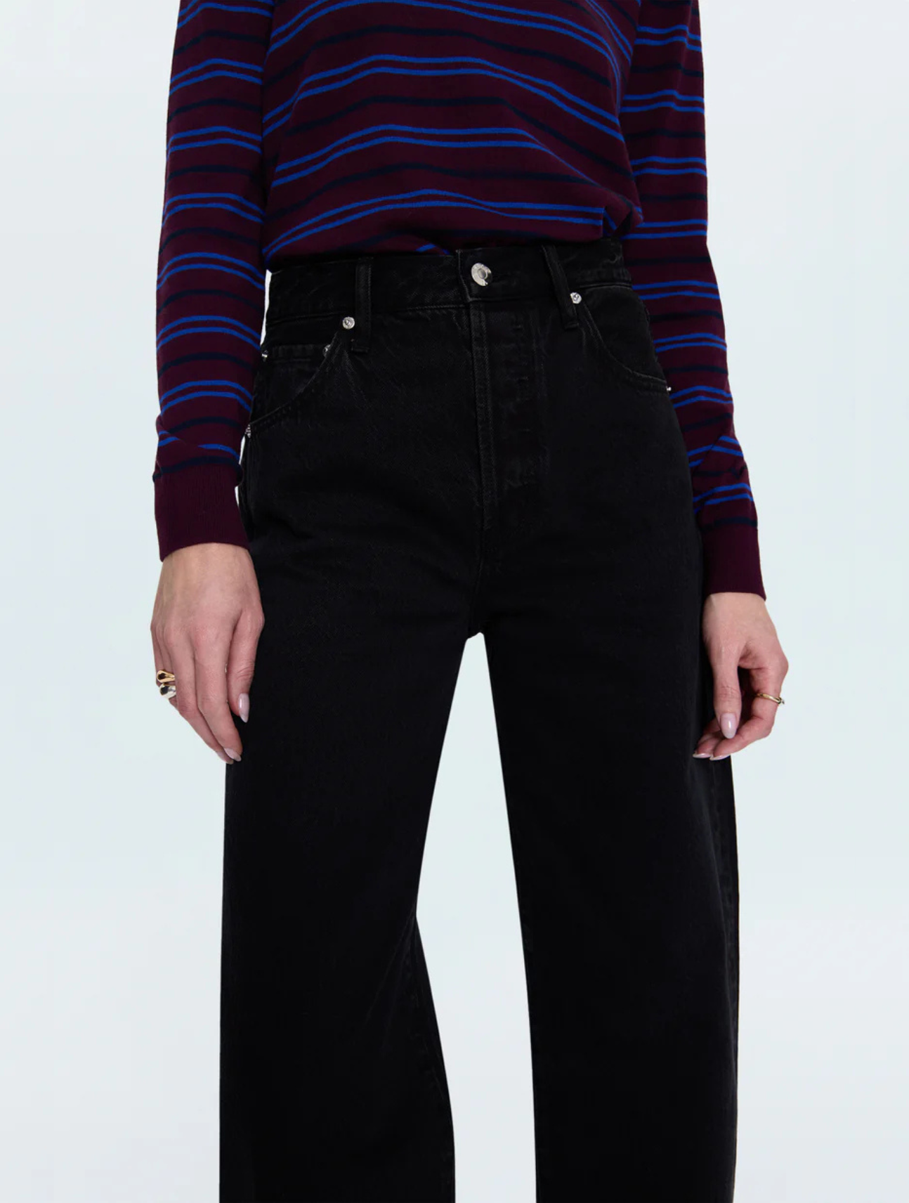 Tate High Rise Bowed Wide Leg