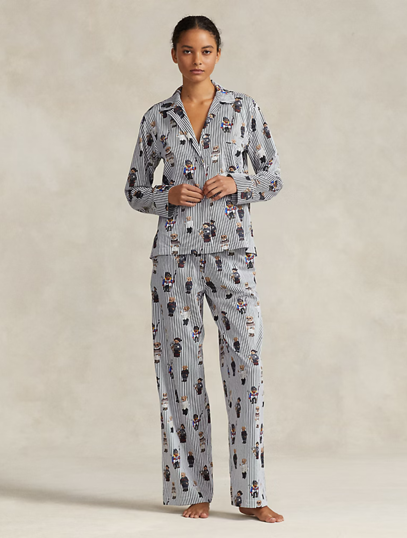 Polo Bear Cotton Sateen Pajama Set