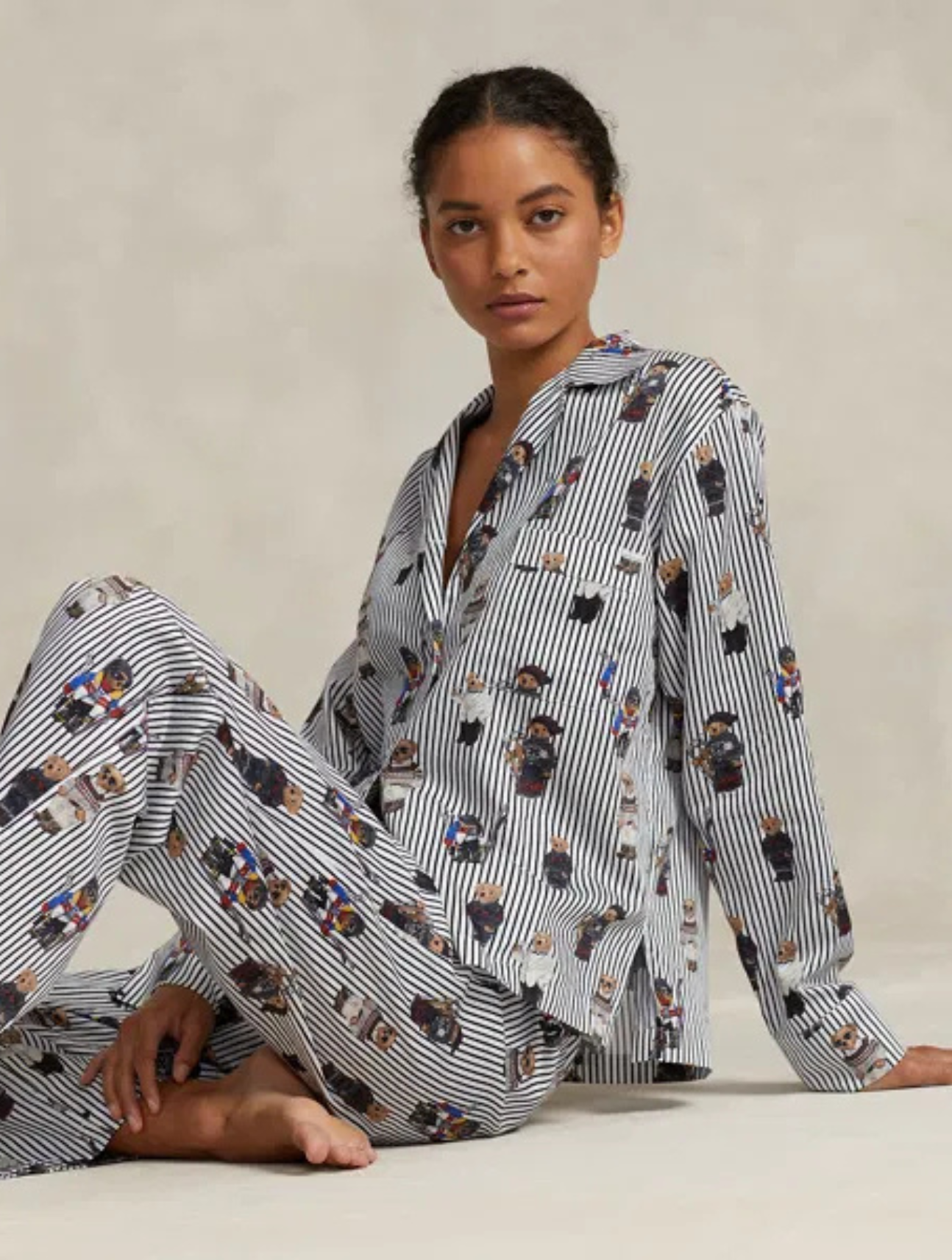 Polo Bear Cotton Sateen Pajama Set