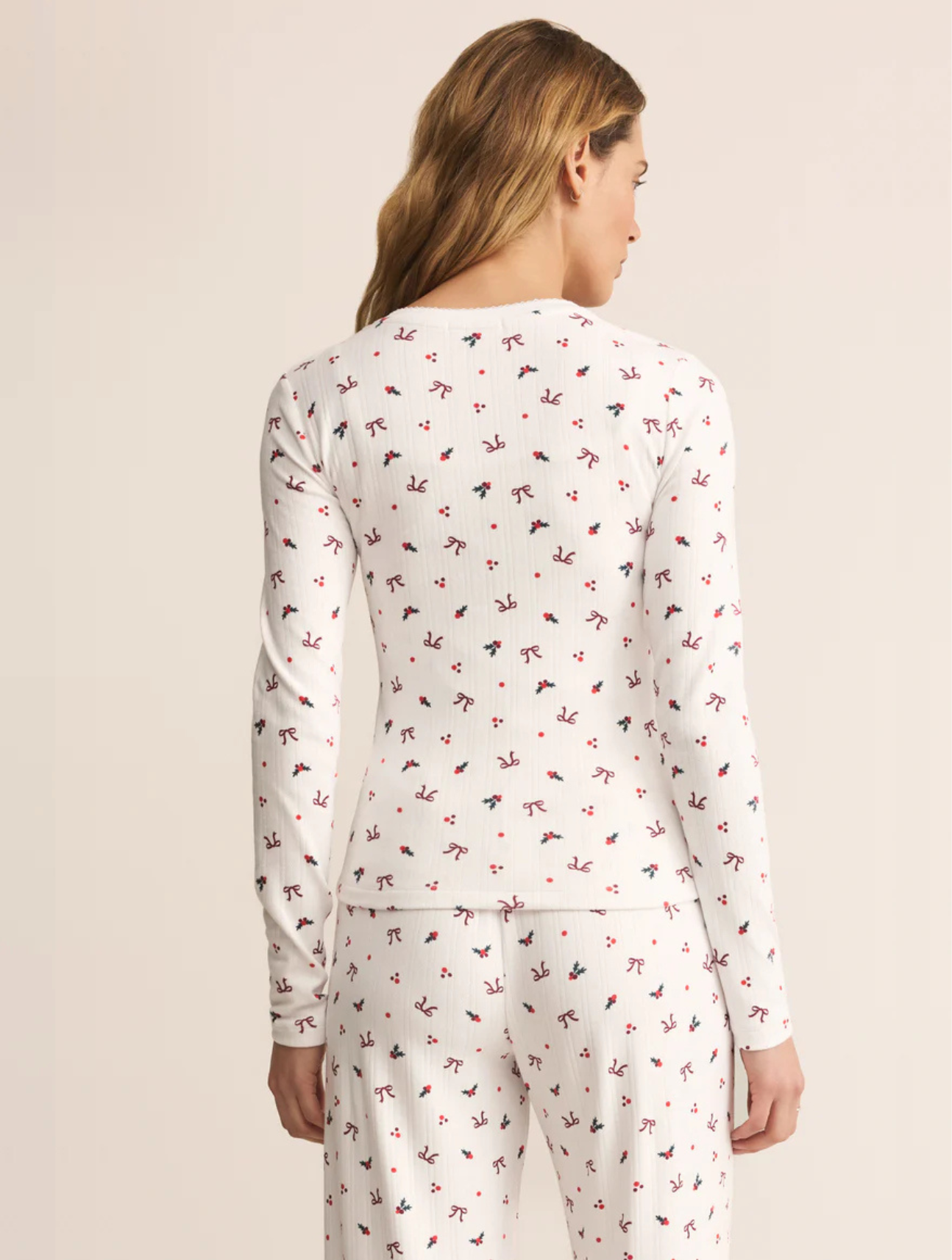 Luxe Holly Pointelle Long Sleeve Top