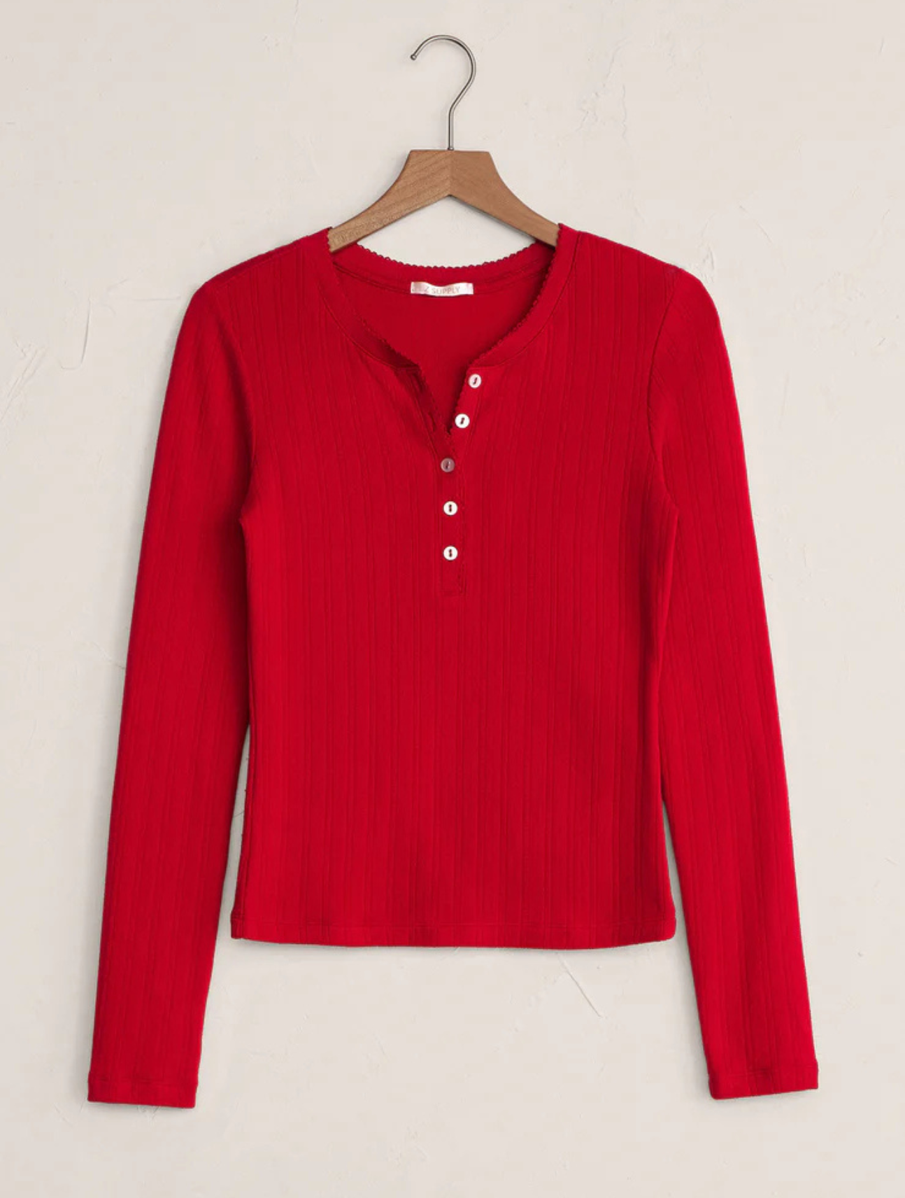 Luxe Holly Pointelle Long Sleeve Top