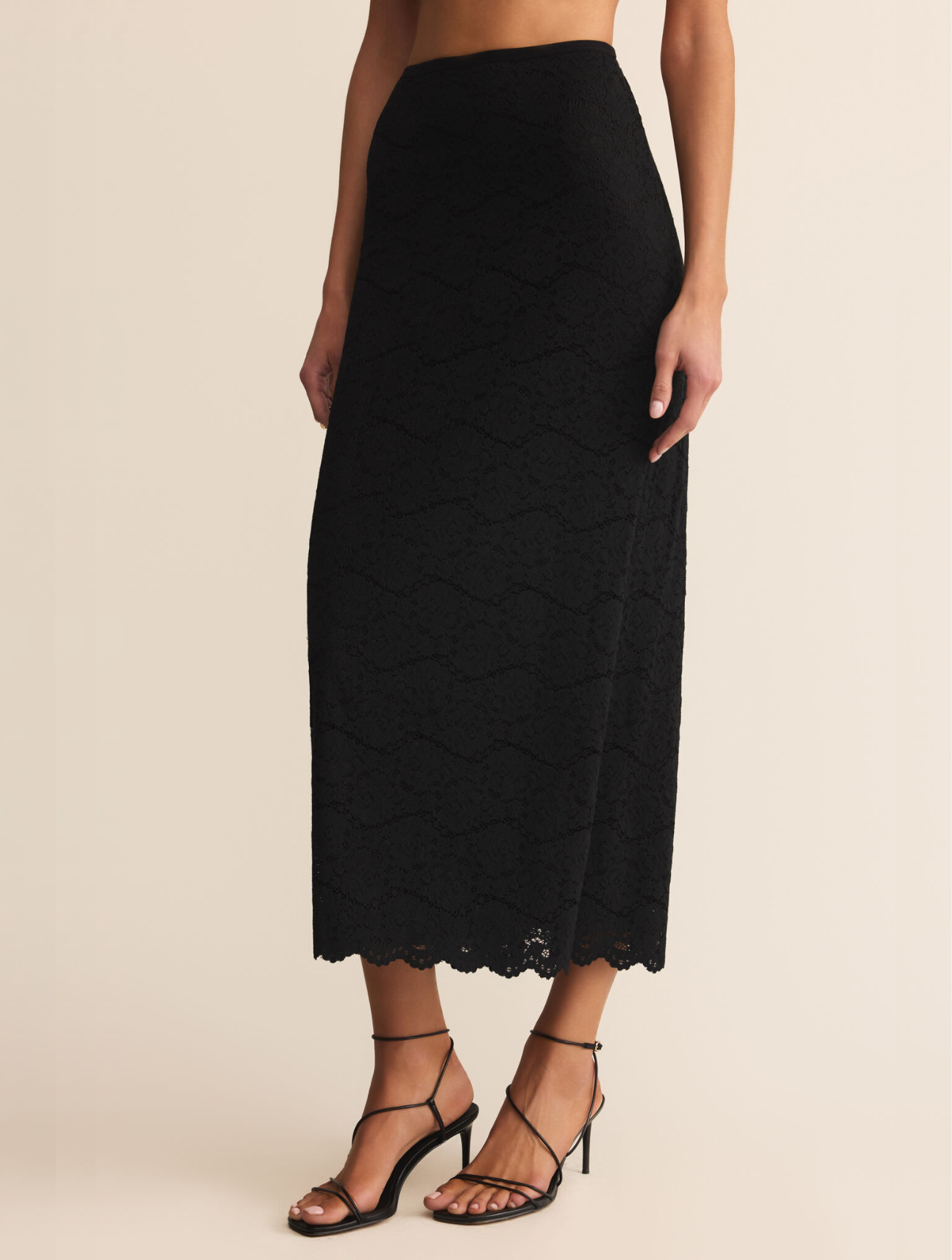Via Lace Midi Skirt