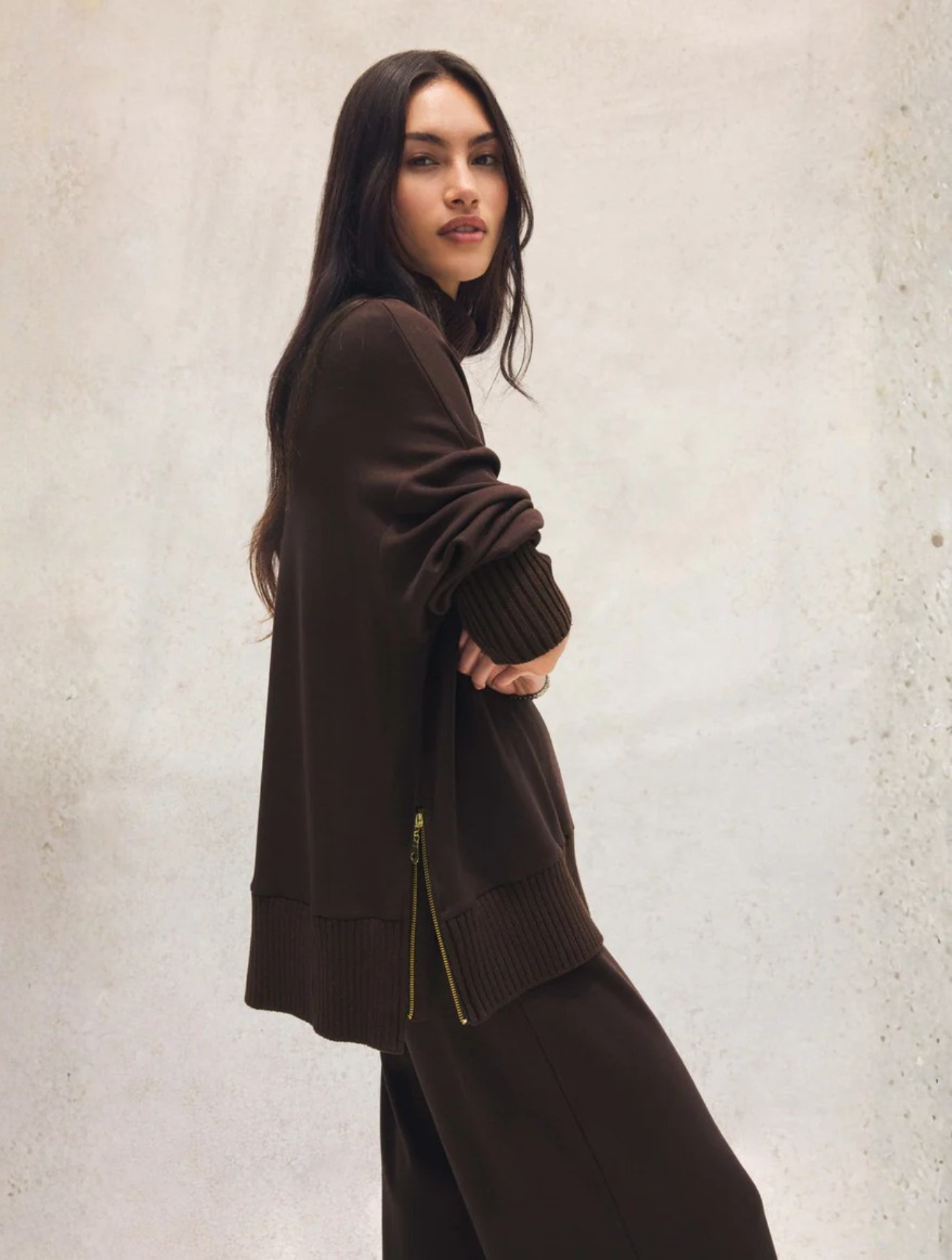 Sable Luxe Mock Neck Top