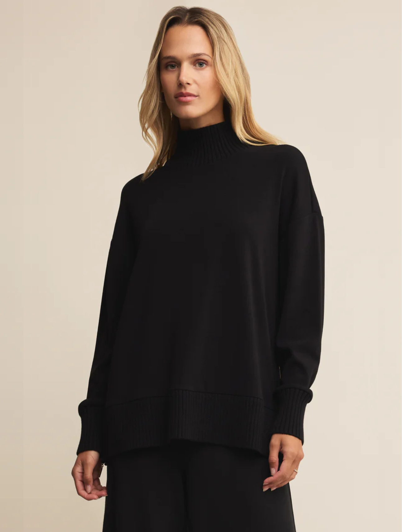 Sable Luxe Mock Neck Top
