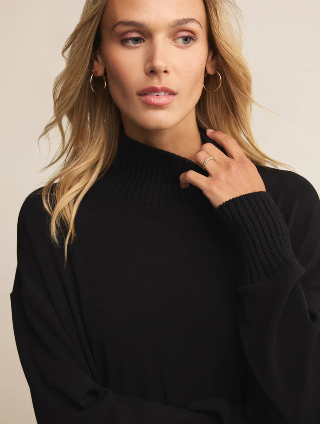 Sable Luxe Mock Neck Top