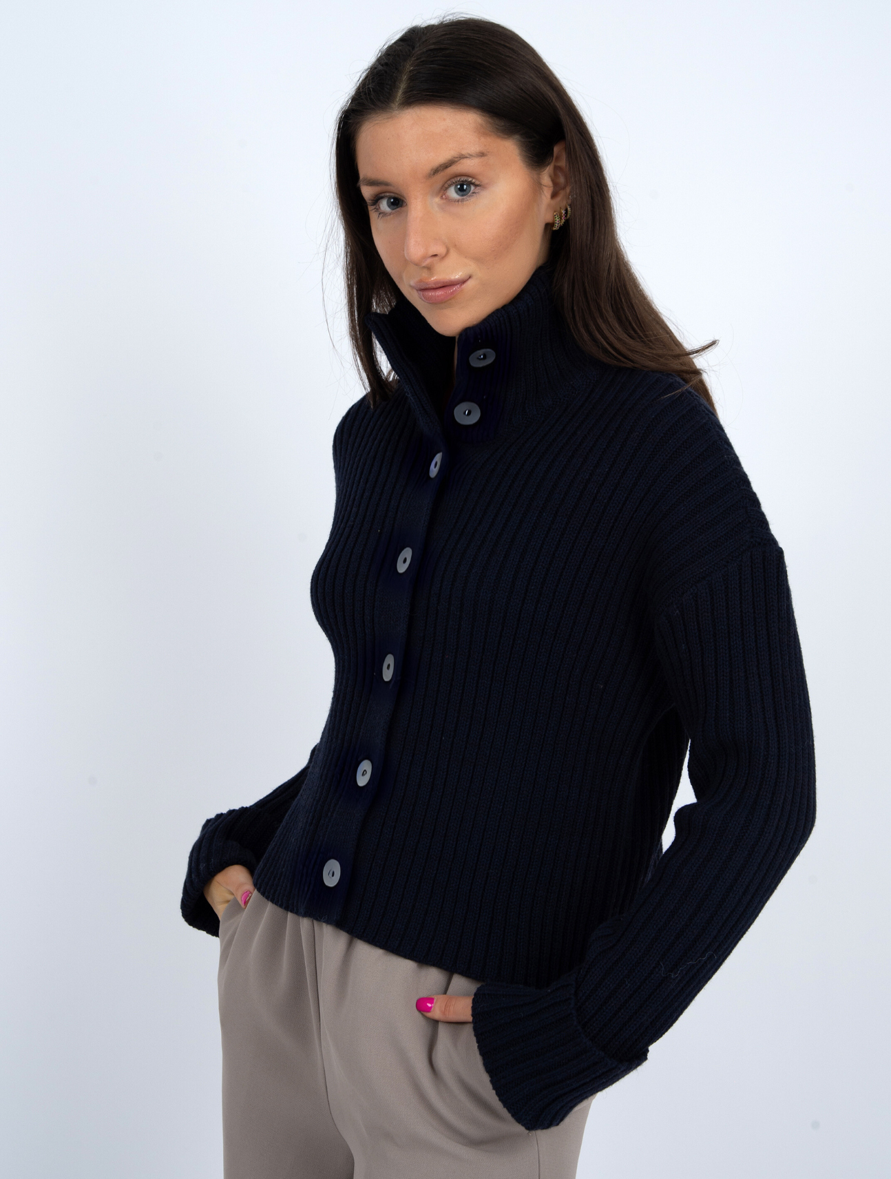 Lake Mock Neck Cardigan