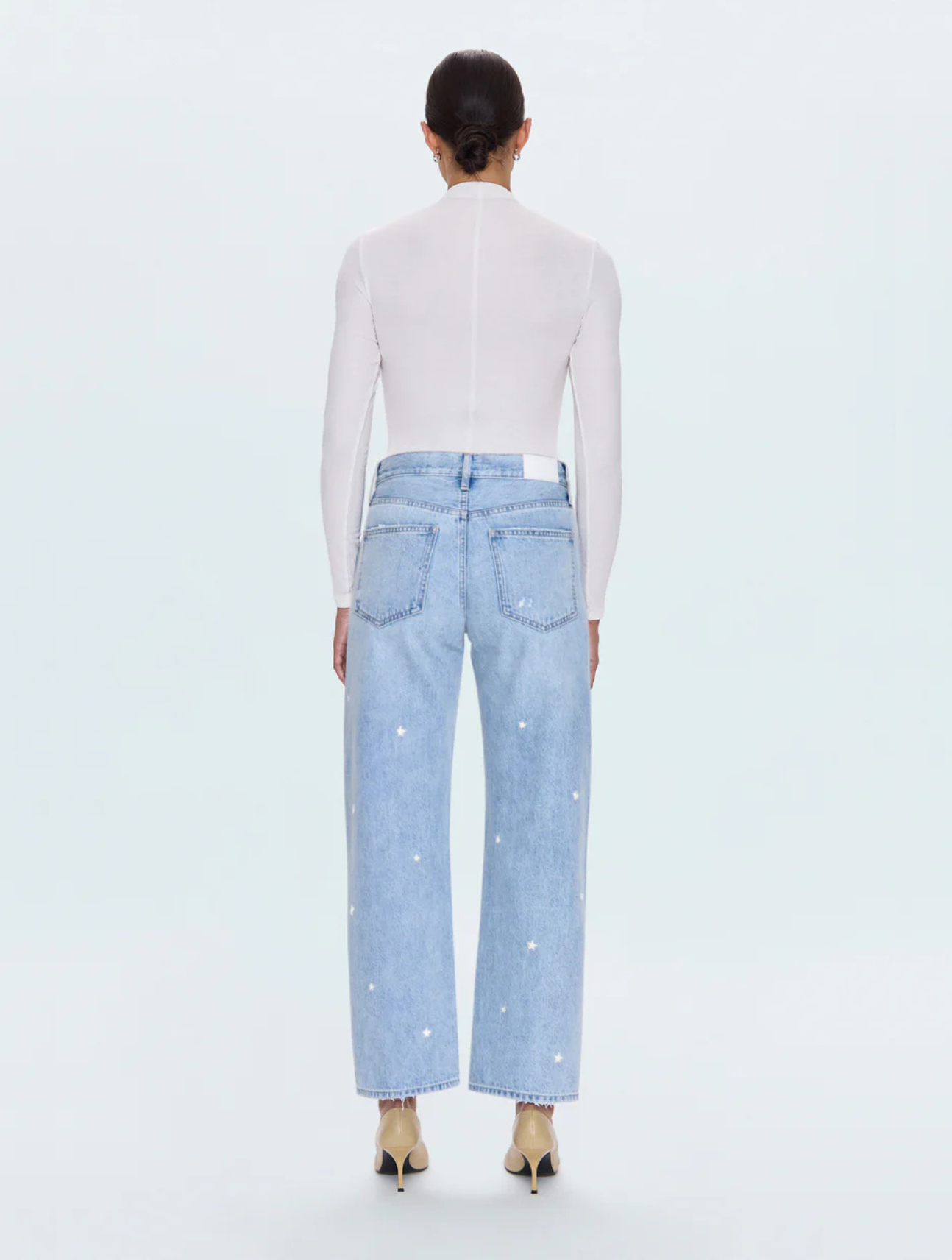 Lexi Mid Rise Bowed Straight