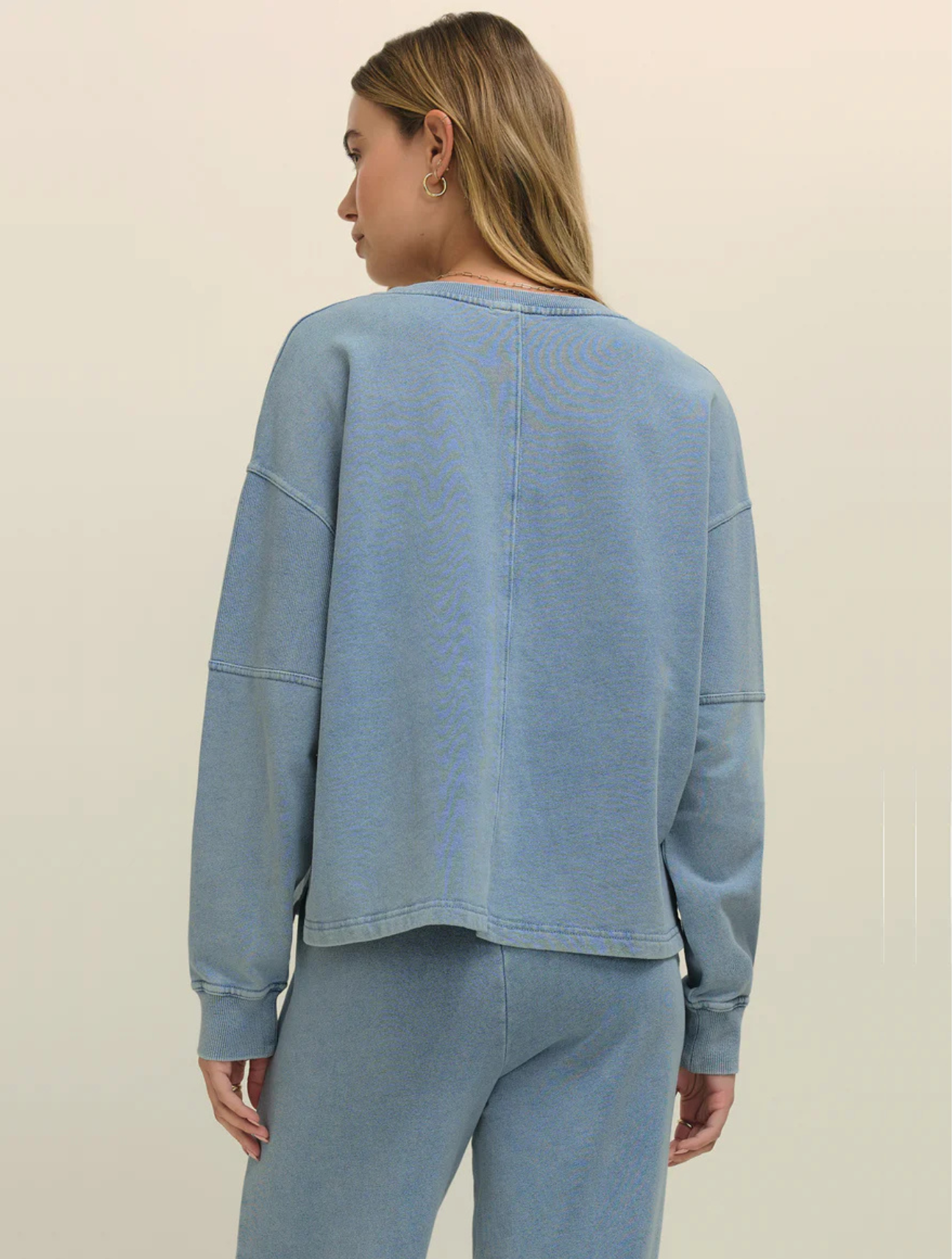 Delphine Knit Denim Sweatshirt