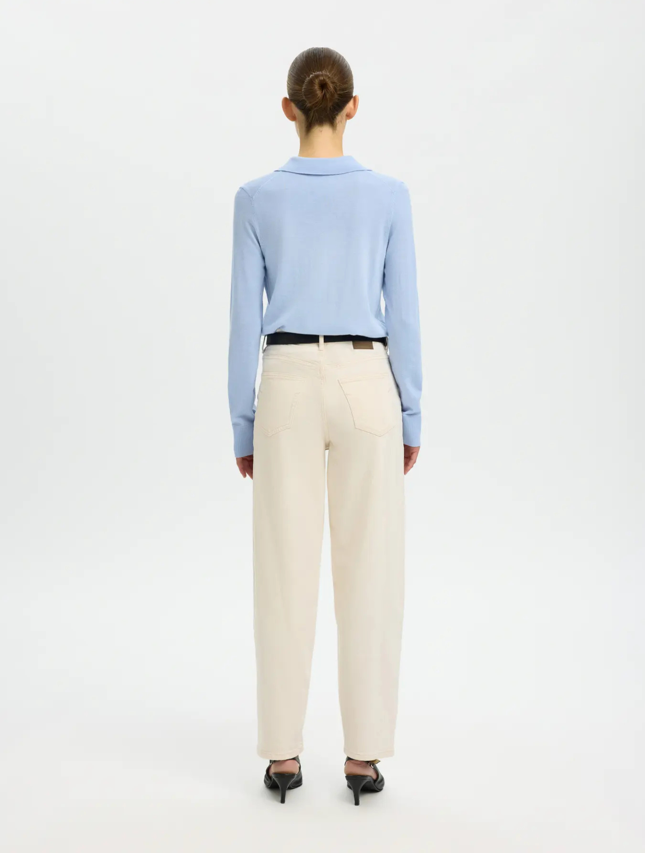 Thea LS Knit Merino Collar Neck