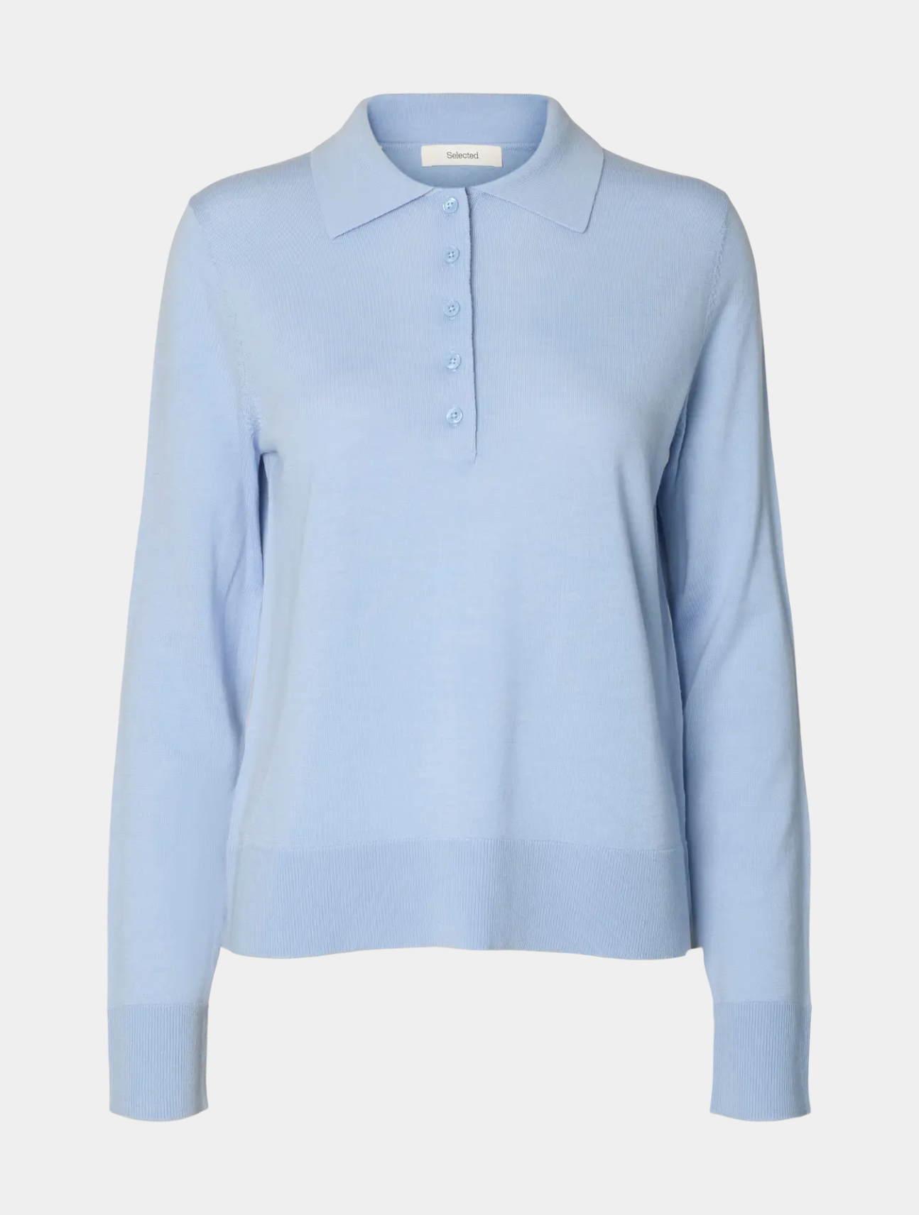 Thea LS Knit Merino Collar Neck