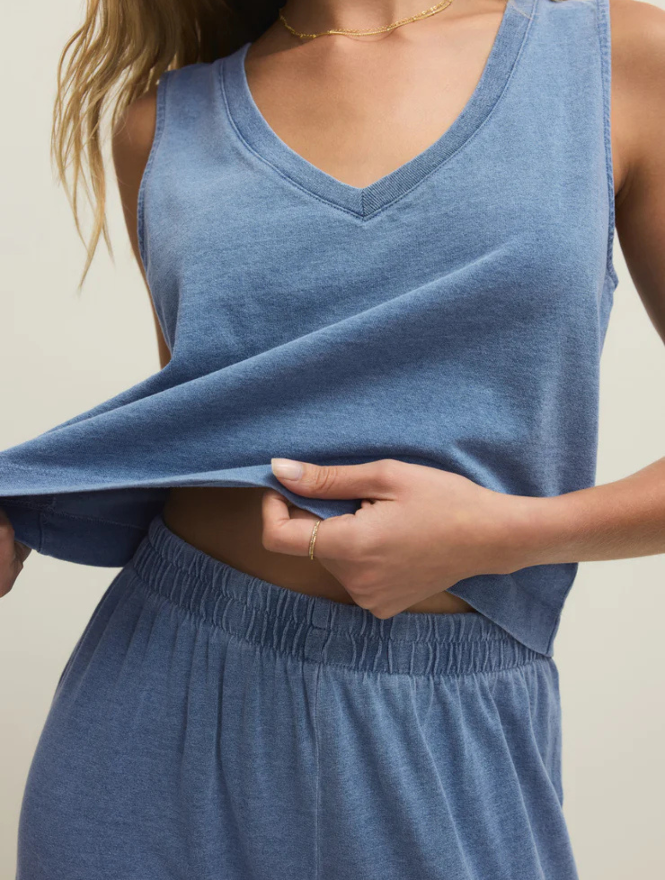 Sloane V-Neck Denim Tank