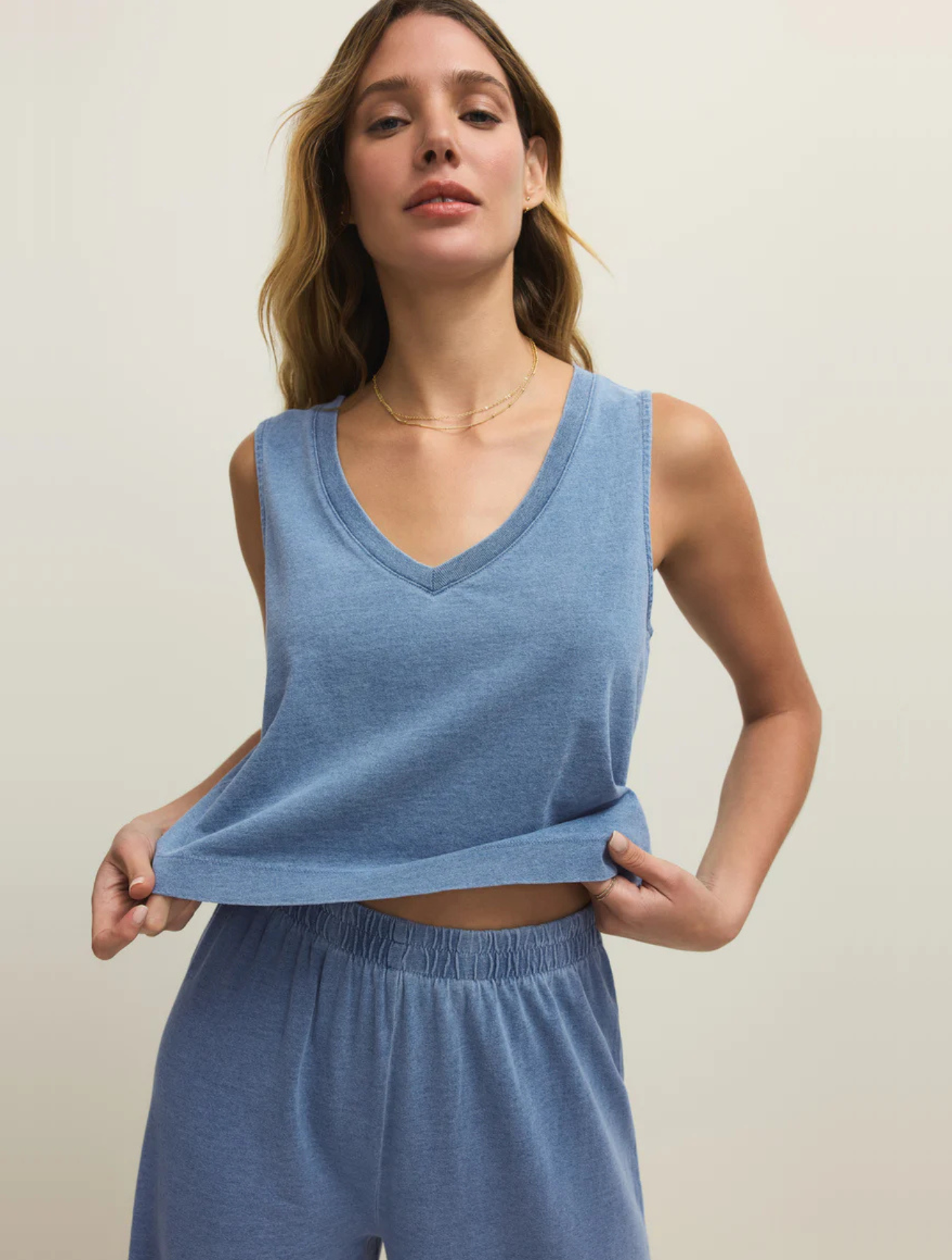 Sloane V-Neck Denim Tank