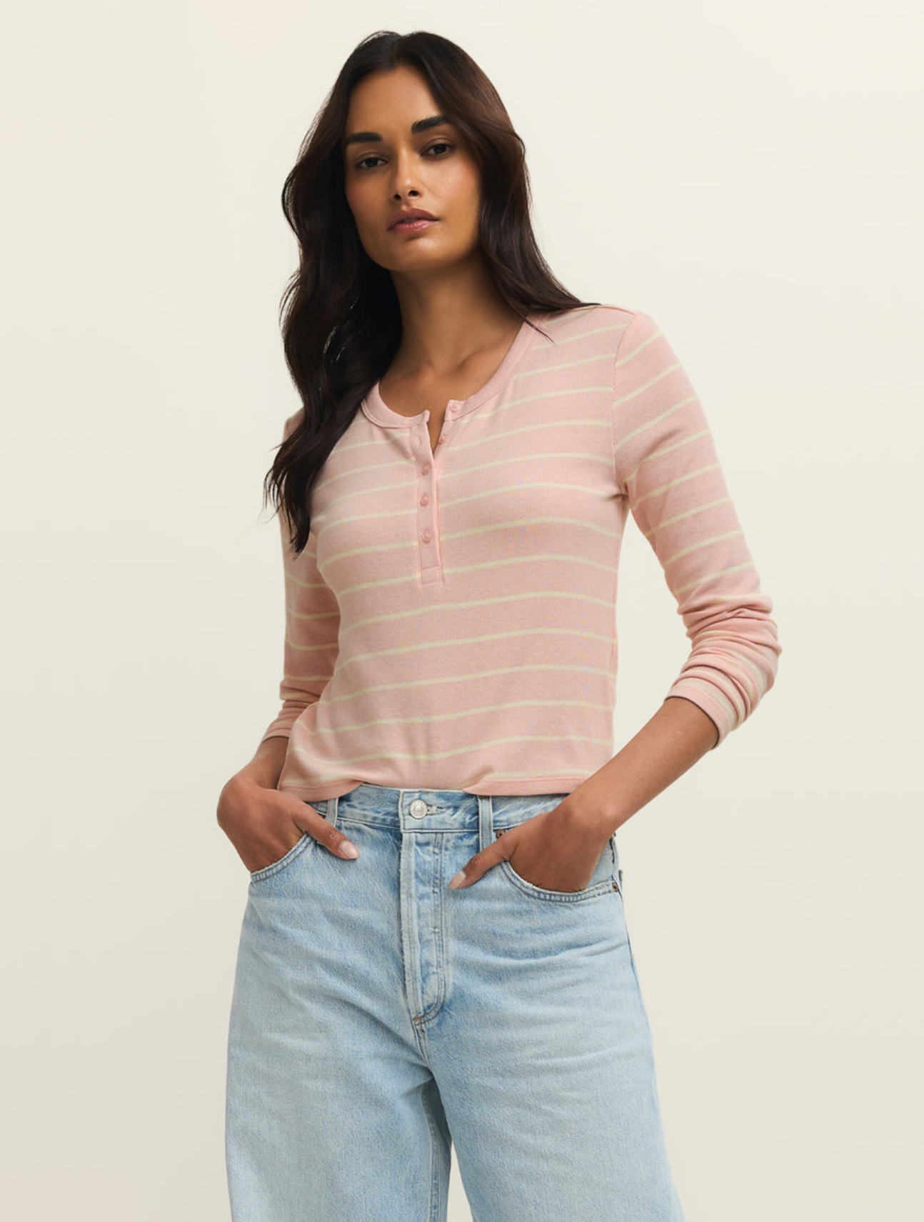Ferris Striped Henley Top
