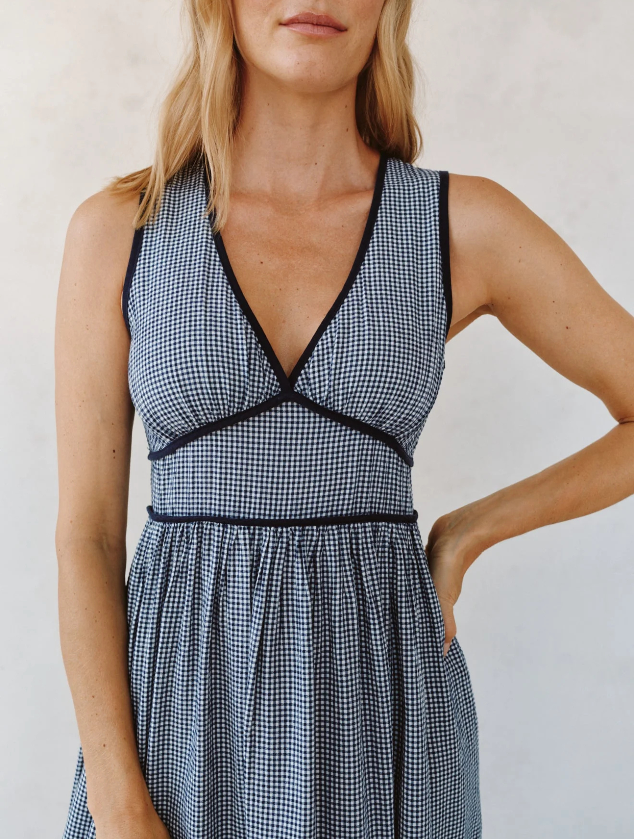 Fit & Flare V-Neck Midi Dress