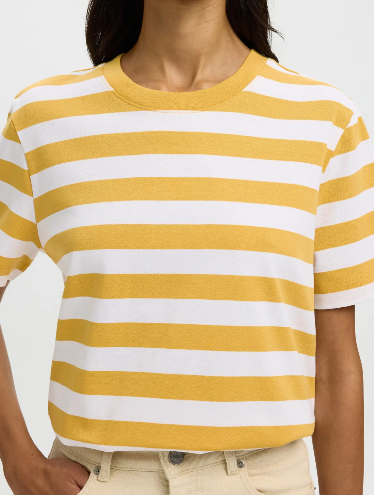 Essential SS Striped Boxy Tee