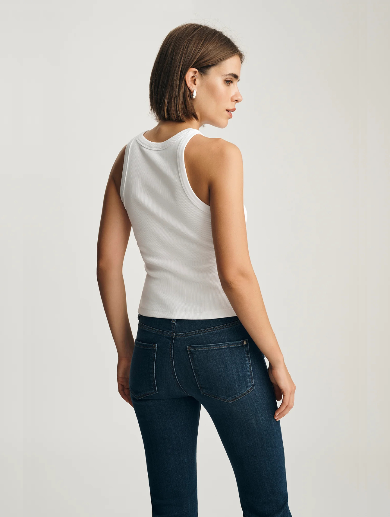 Stella Ribbed High Neck Tank Top