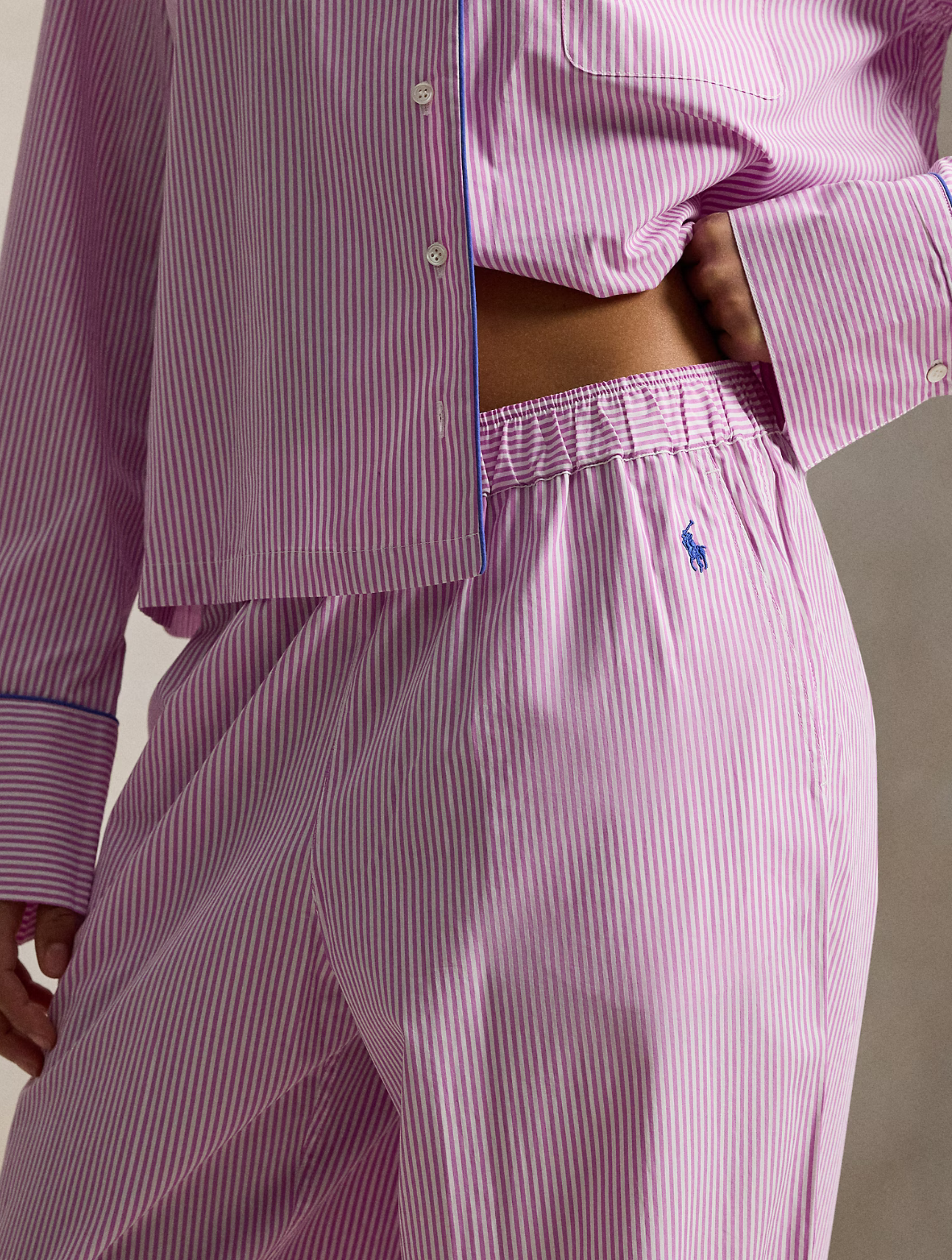 Striped Poplin Pajama Set