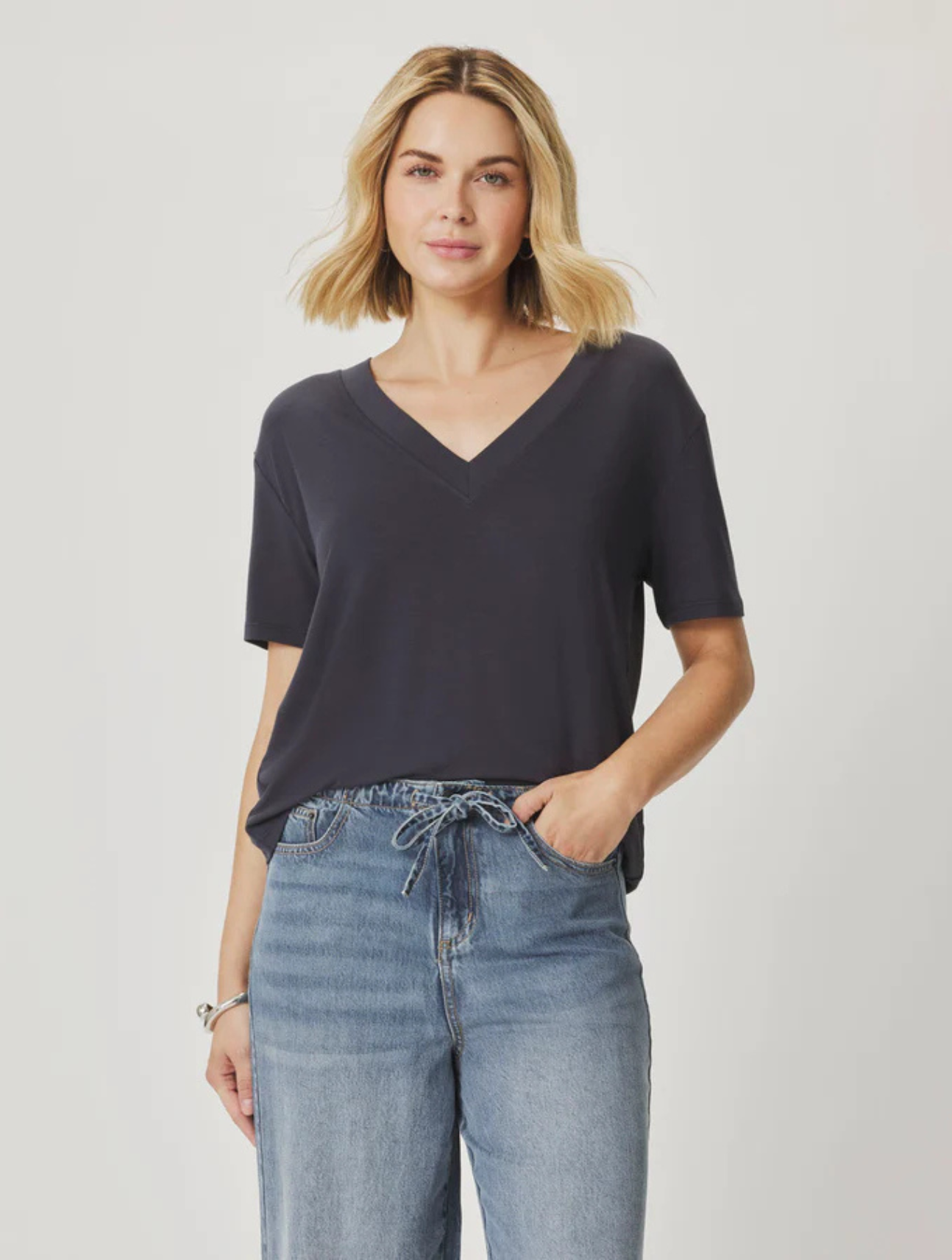 Kacey Bamboo Blend V-Neck Tee