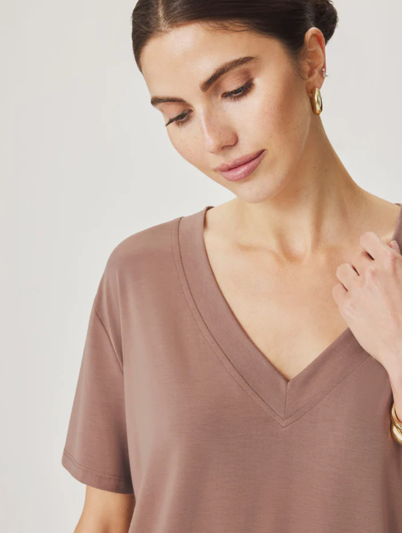 Kacey Bamboo Blend V-Neck Tee