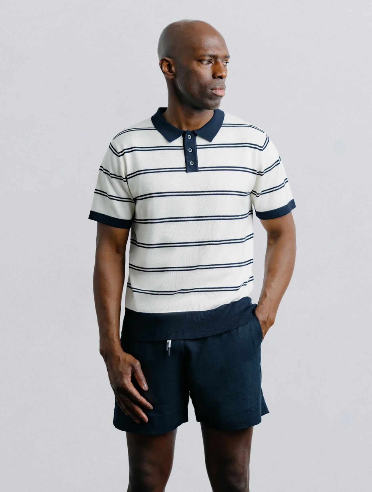 Stripe Knit Polo