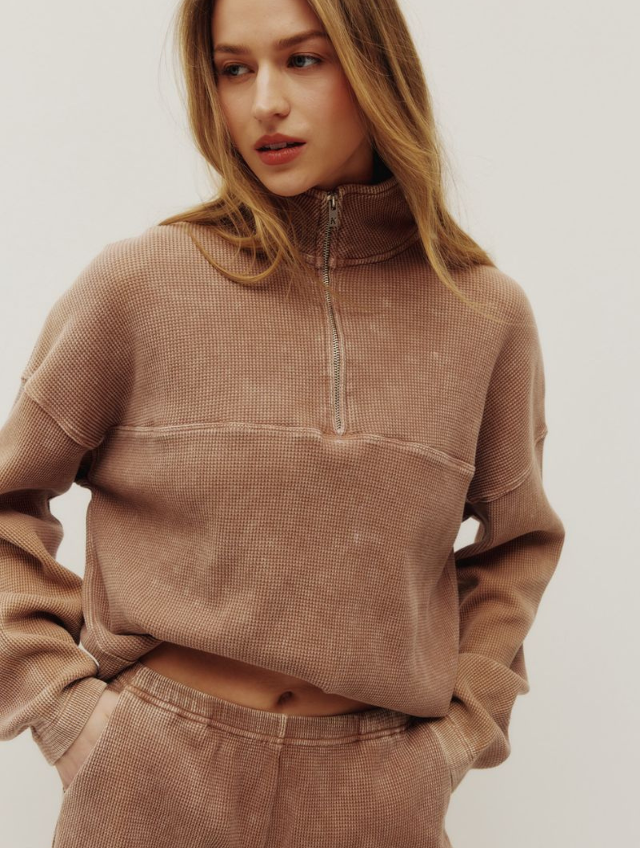 Bailey Waffle Zip Up