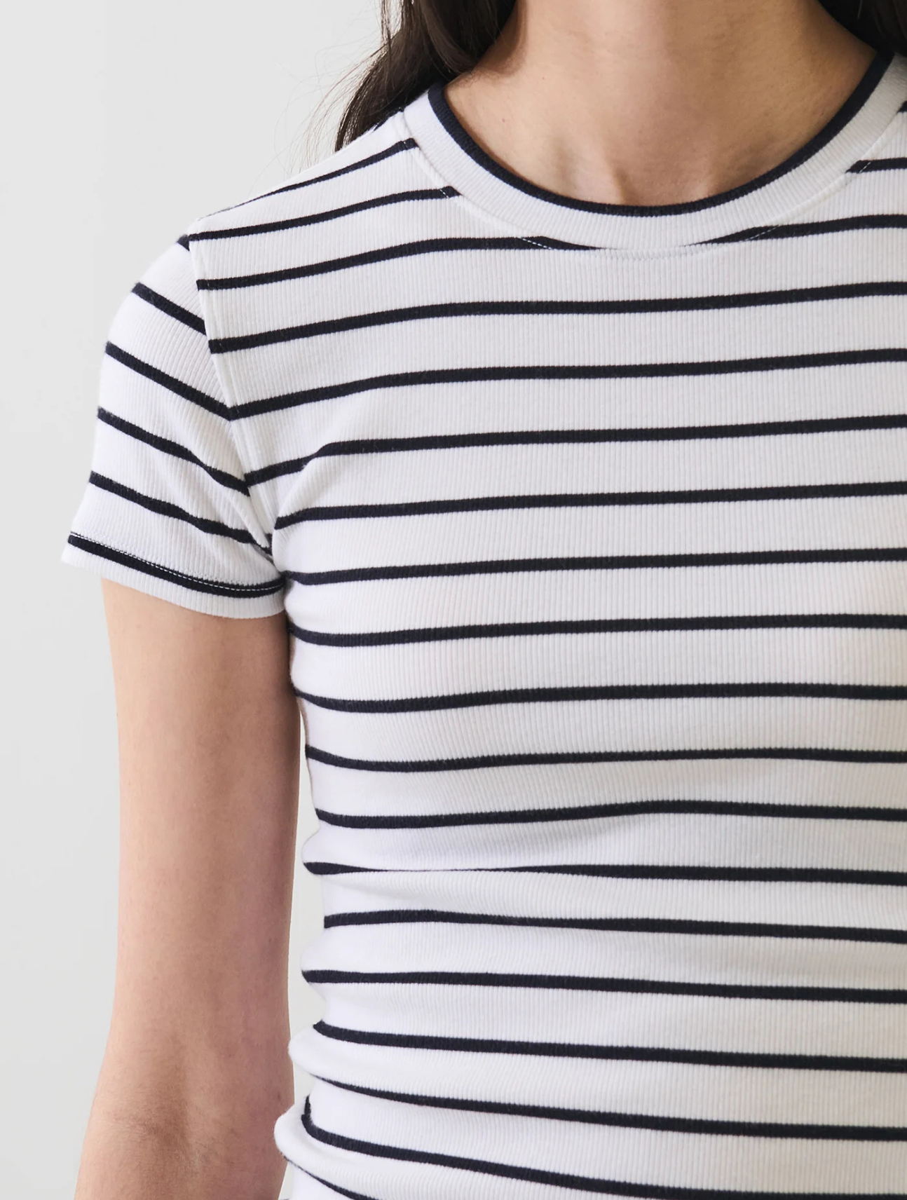 Pima Cotton Stretch Striped Ribbed Baby T-Shirt