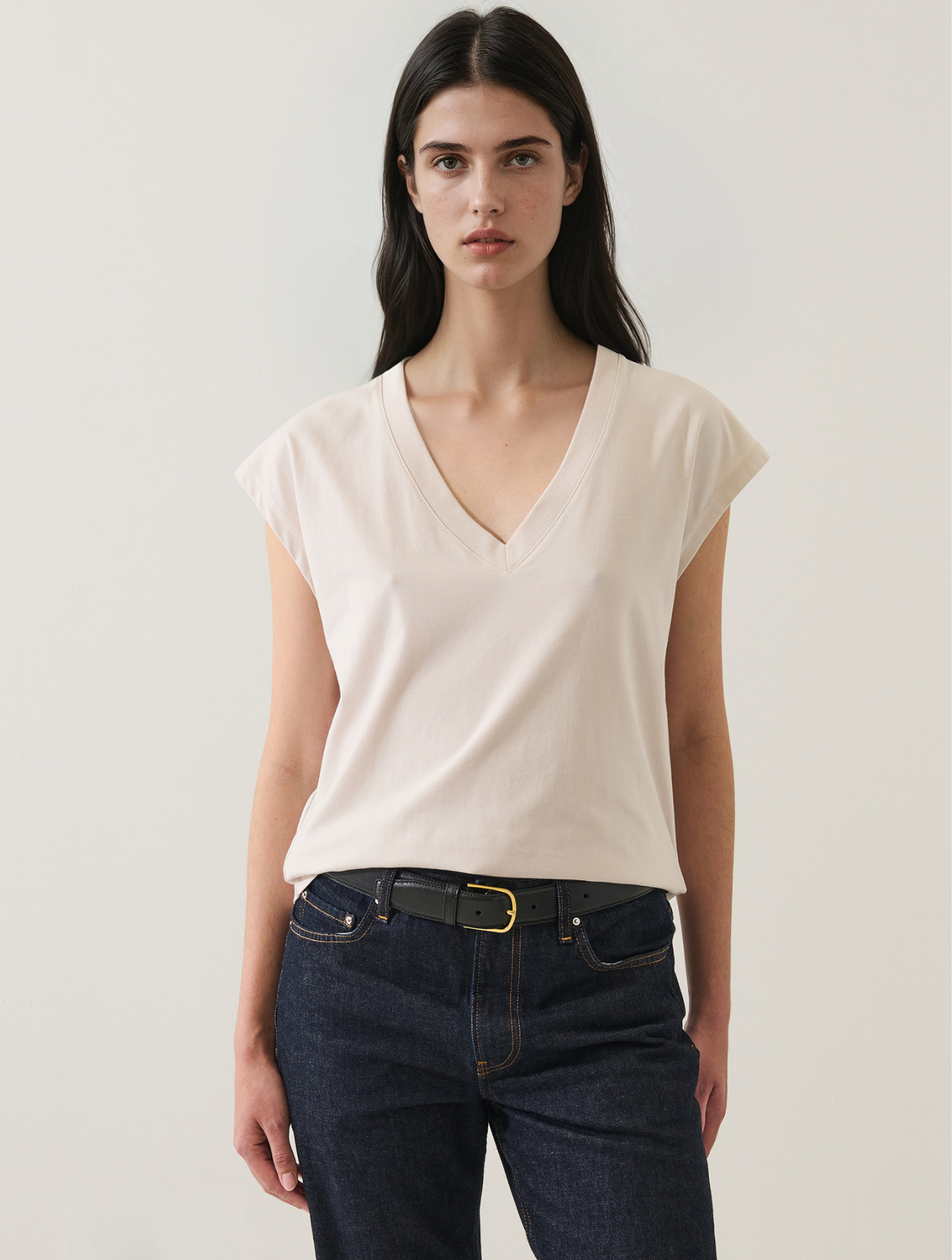 Iconic Pima Cotton V-Neck Dolman Tee
