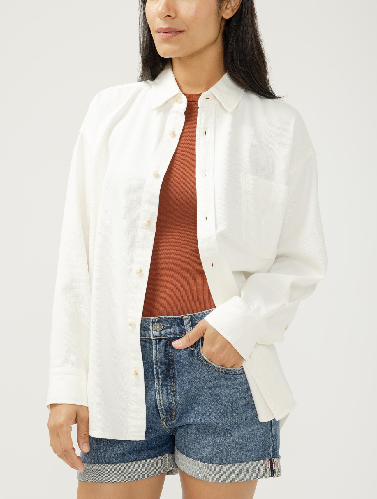 Relaxed Button Up Beach Shirt