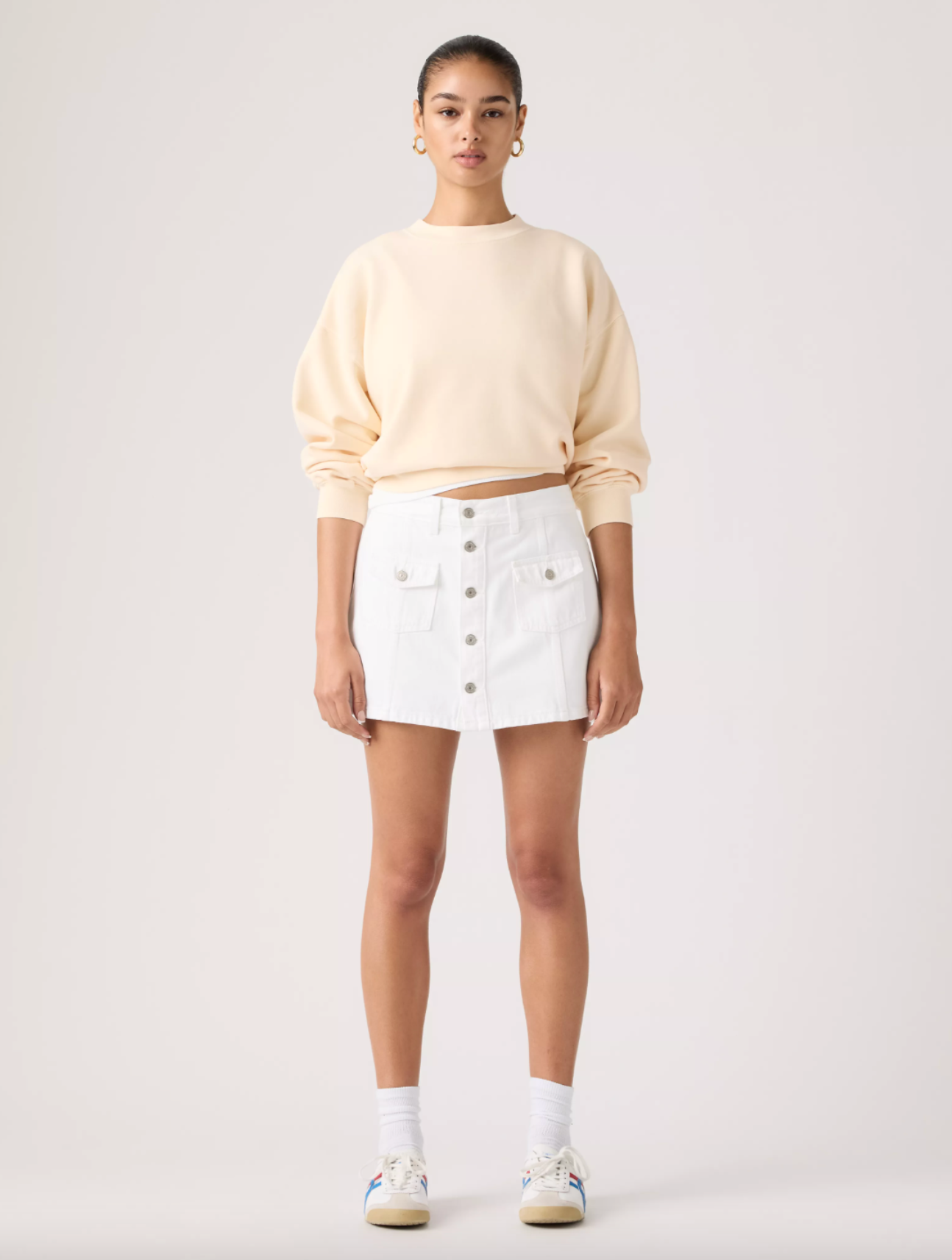 Button Front Skort