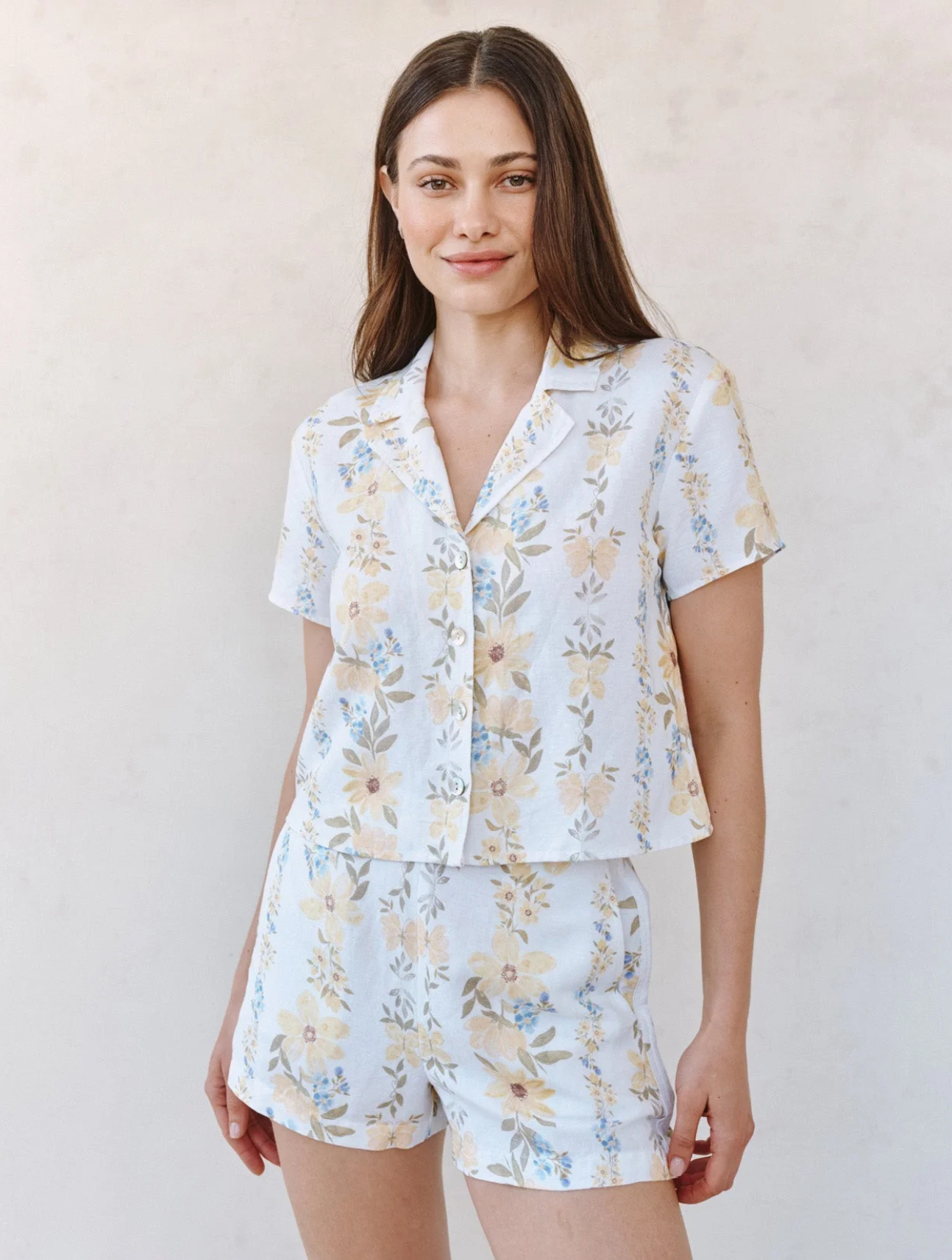 Short Sleeve Notch Collar Shirt