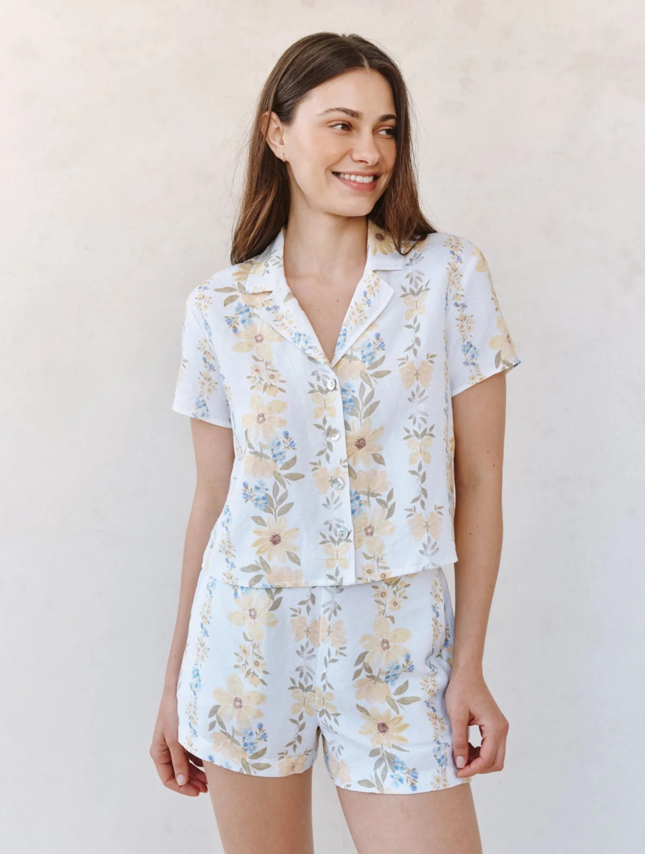Short Sleeve Notch Collar Shirt