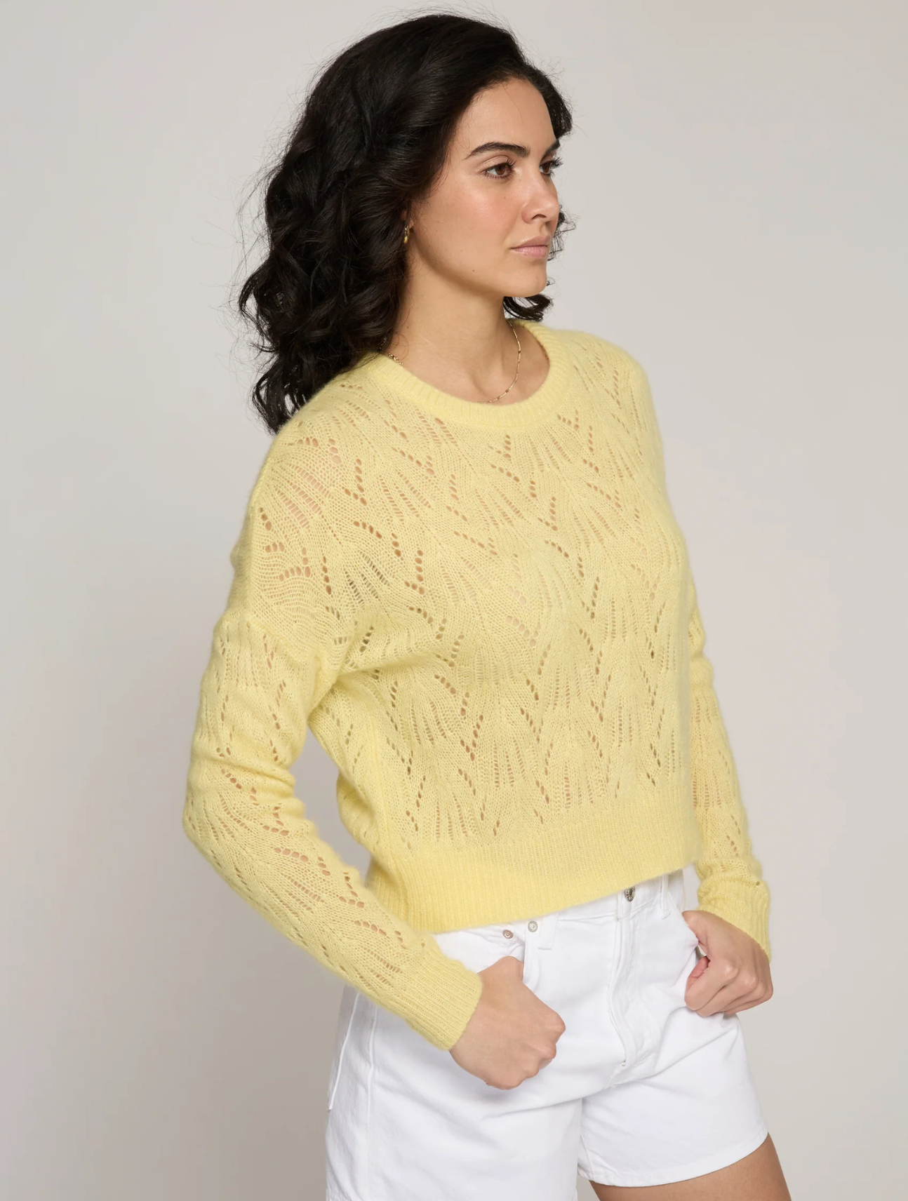 Allover Pointelle Crew