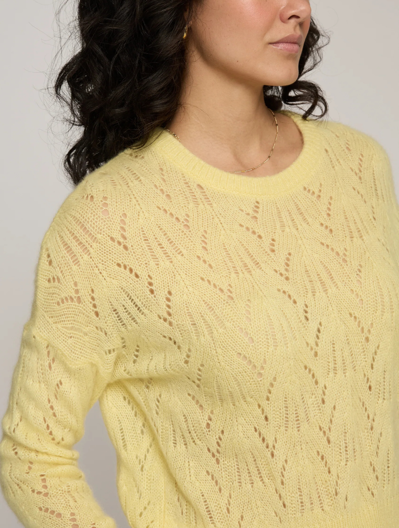 Allover Pointelle Crew