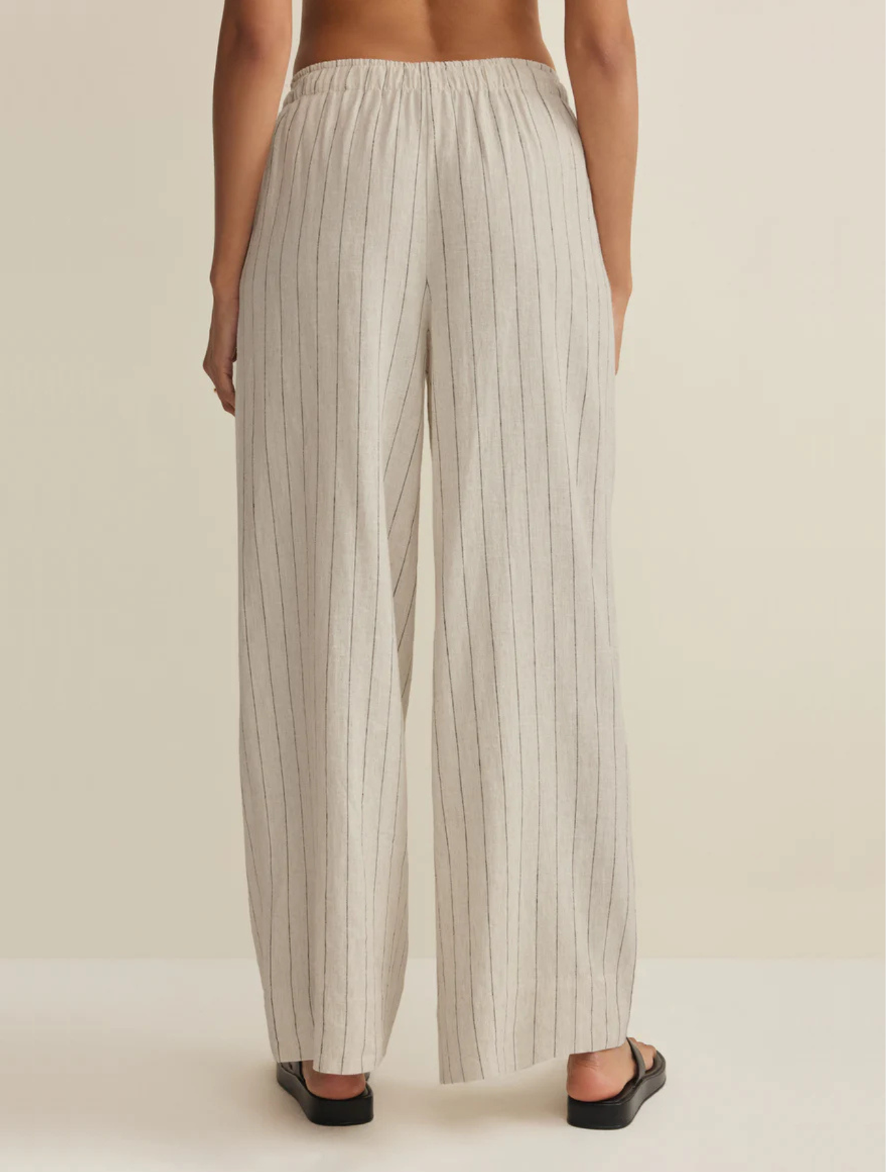 Henri Striped Linen Wide Leg Pant