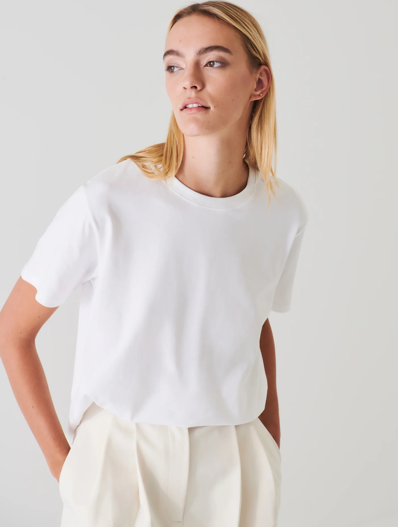 Iconic Pima Cotton Stretch Boyfriend T-Shirt