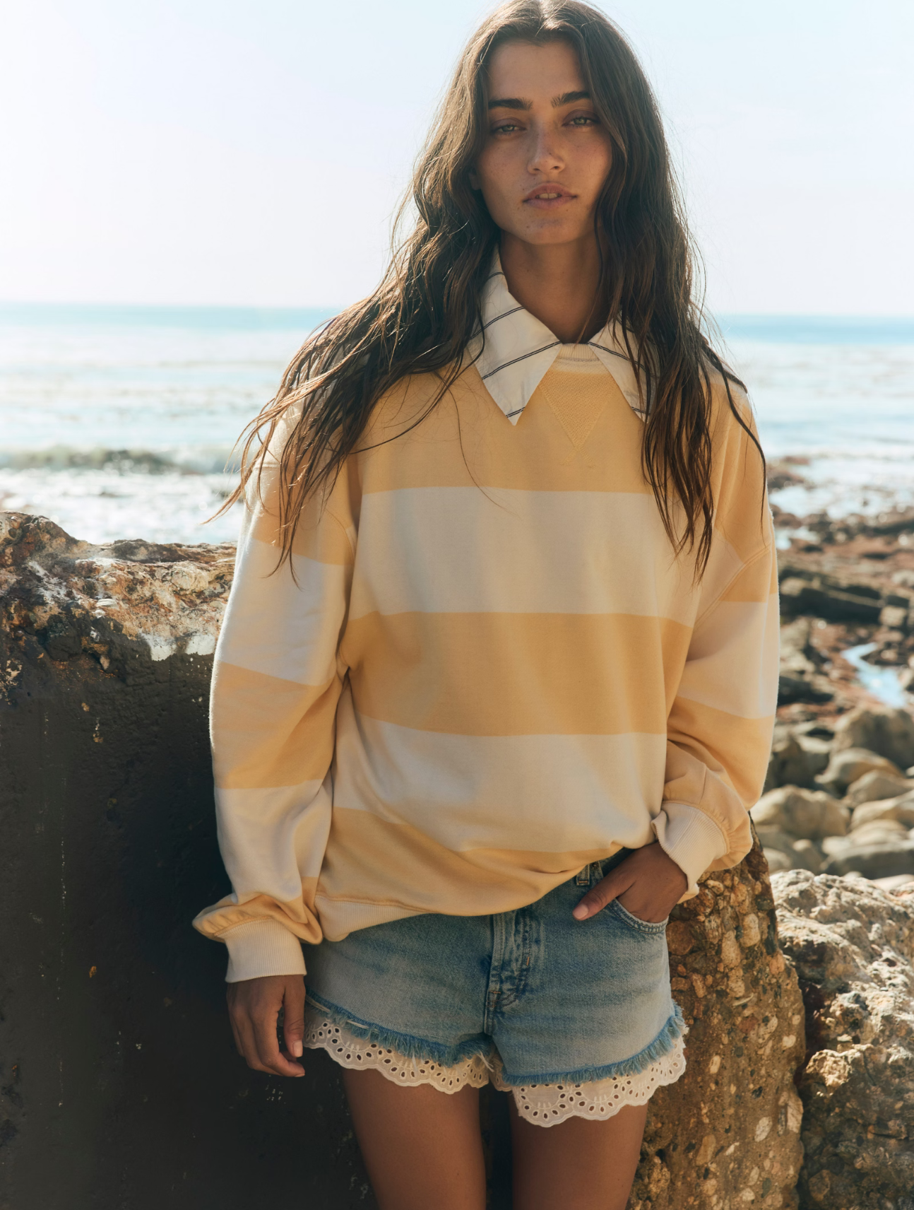 Classic Striped Oversized Crewneck