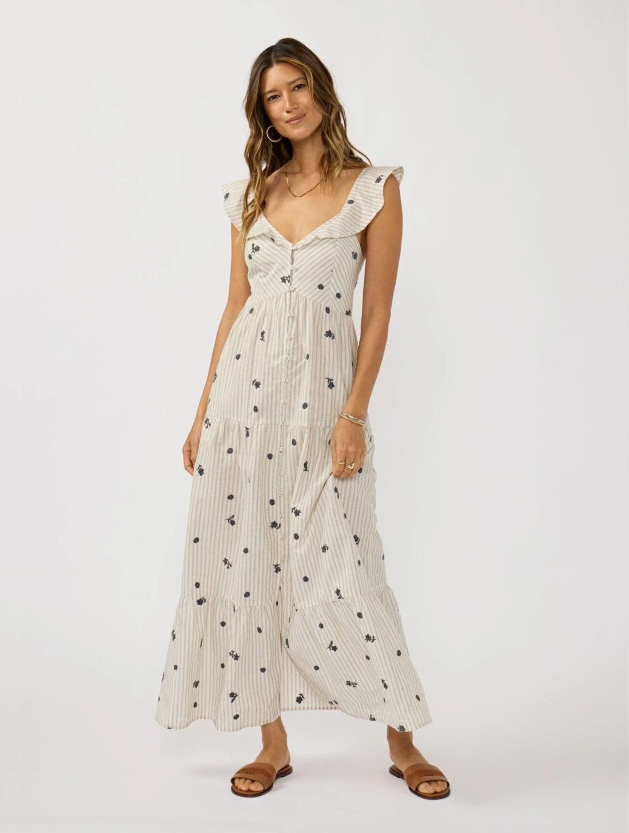 Maribel Embroidered Maxi Dress