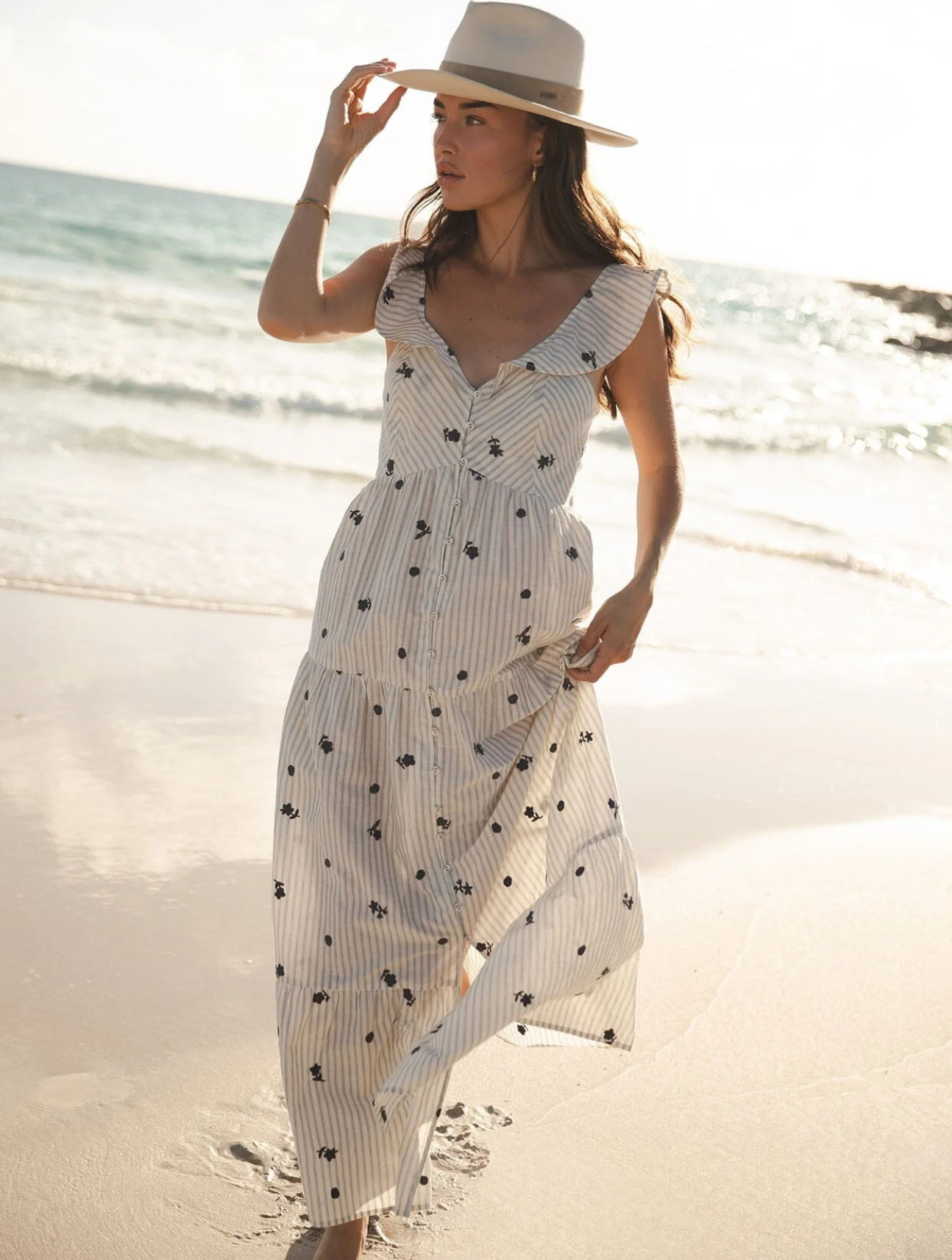 Maribel Embroidered Maxi Dress