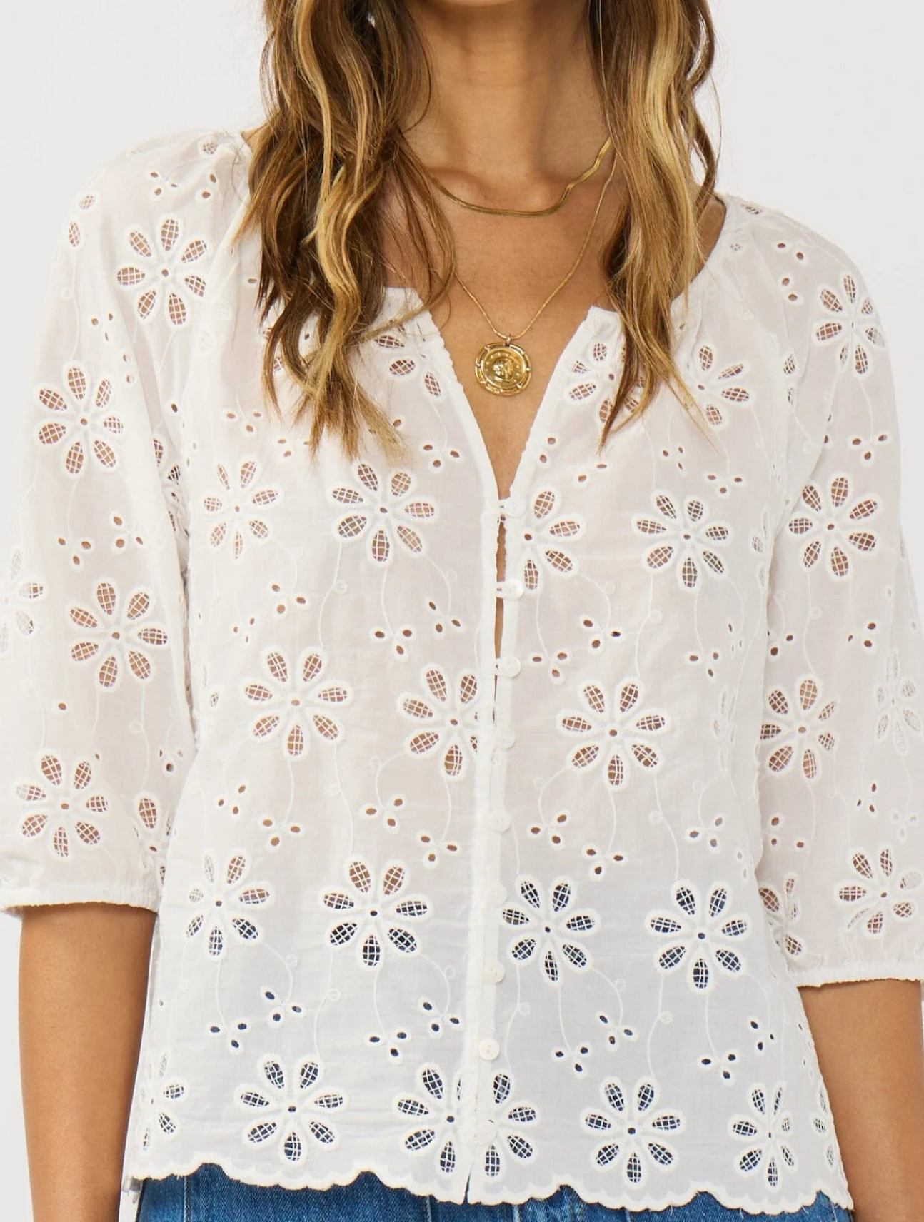 Nina Eyelet Top